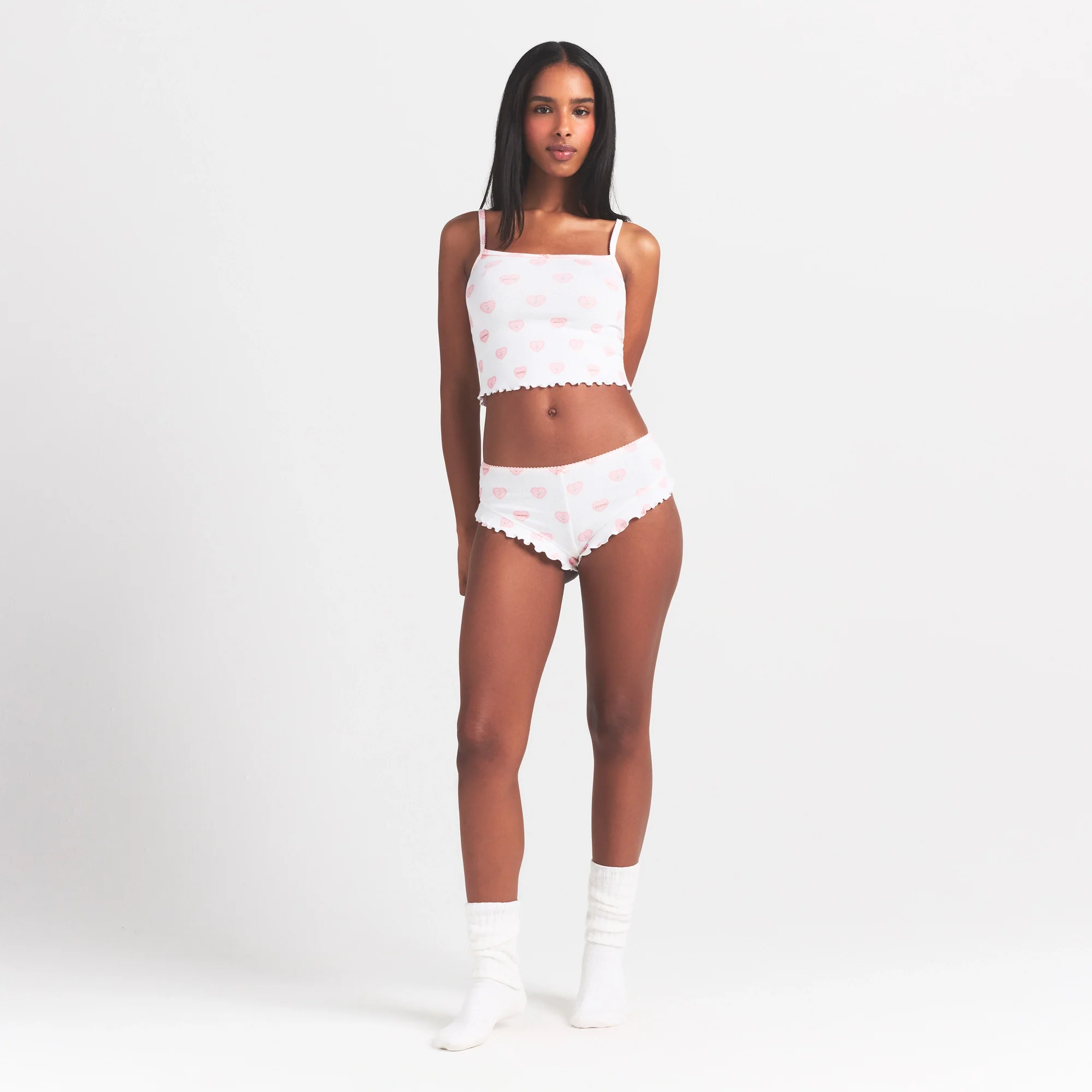 LOGO POINTELLE CAMI SLEEP SET | SNOW LACE HEARTS - Image 2