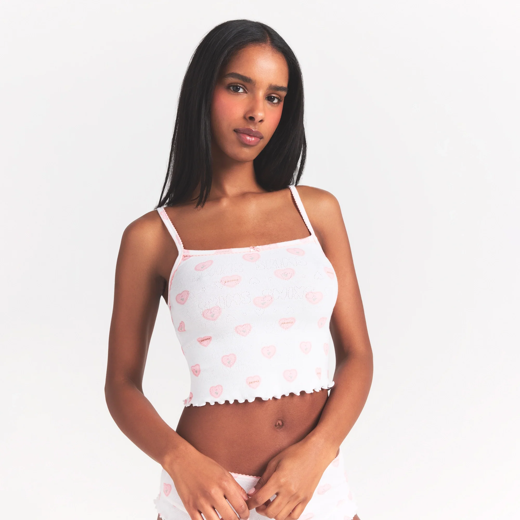 LOGO POINTELLE CAMI SLEEP SET | SNOW LACE HEARTS - Image 4