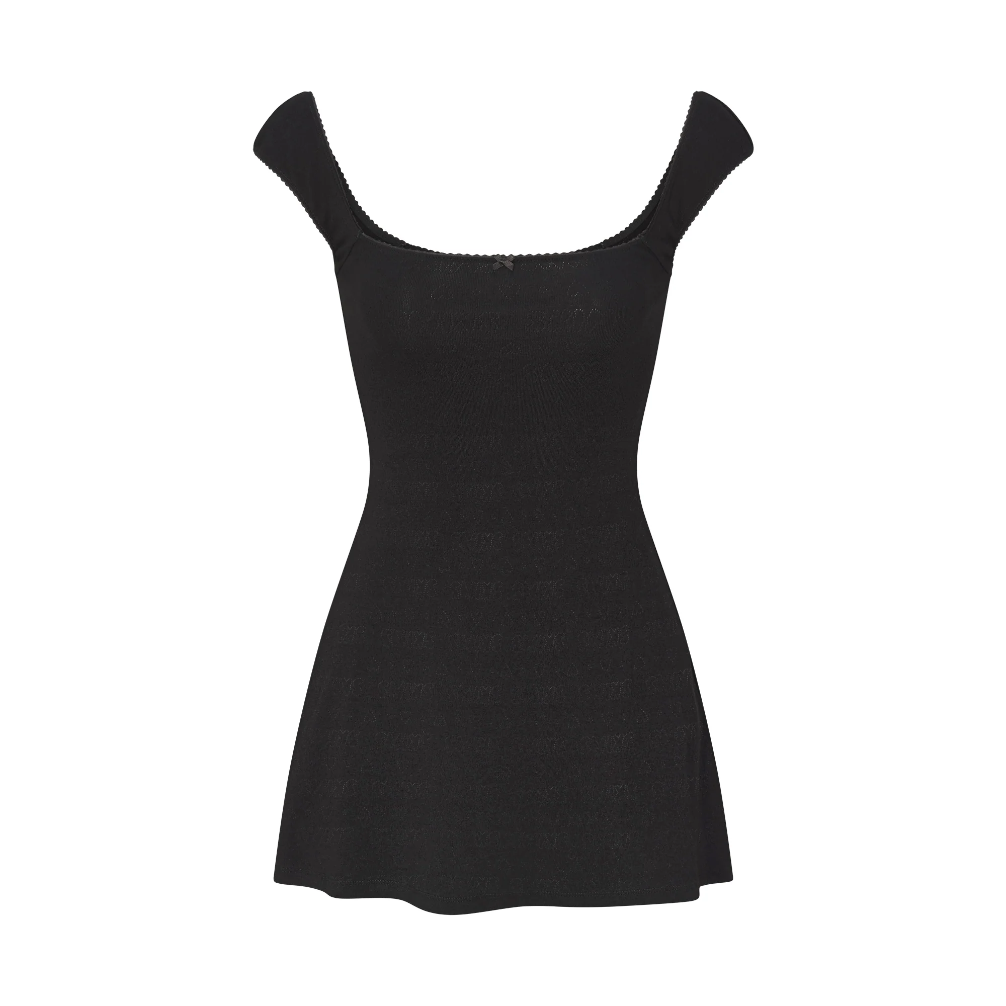 LOGO POINTELLE MINI DRESS | SOOT