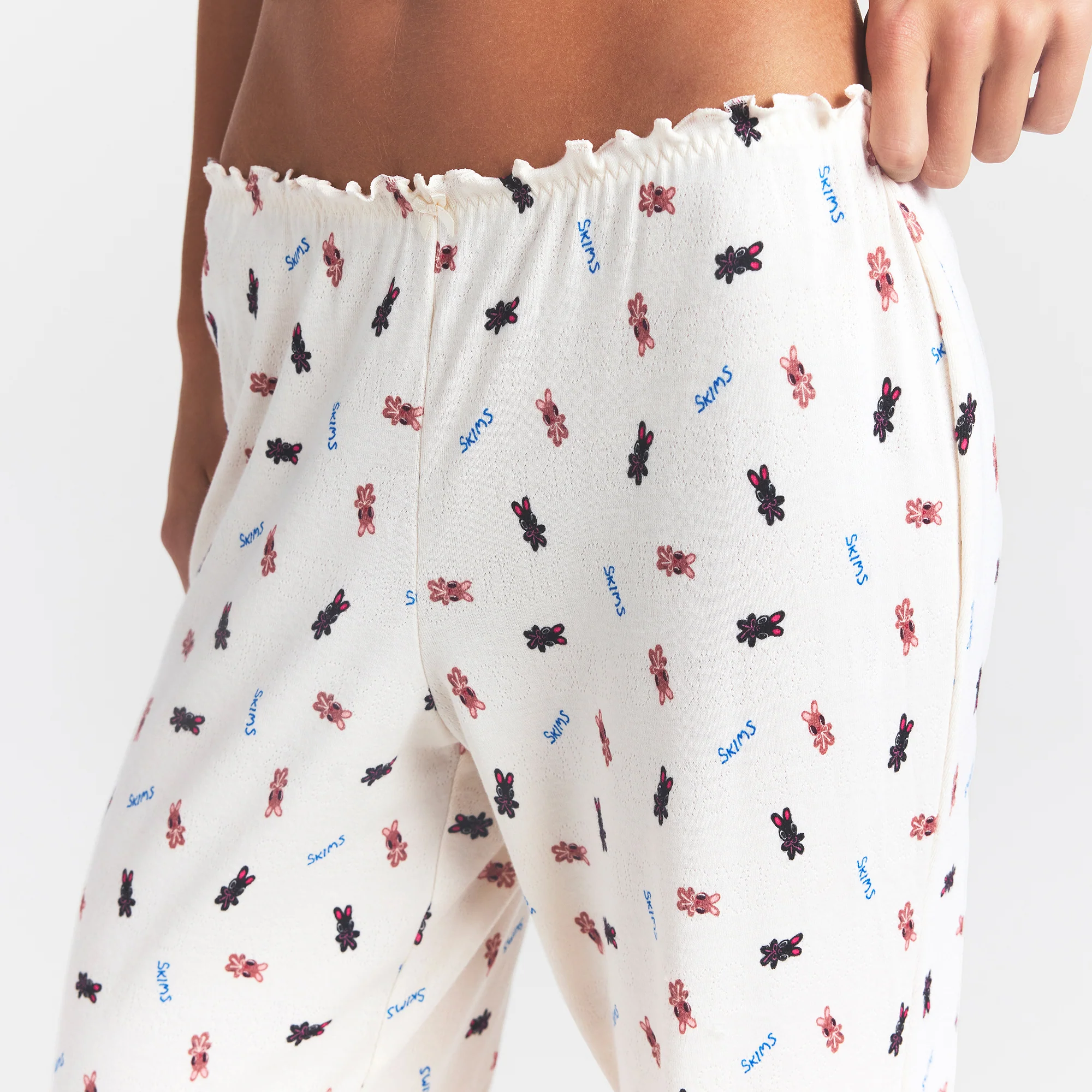 LOGO POINTELLE STRAIGHT LEG PANT | MARBLE TOSSED BUNNY - Image 3