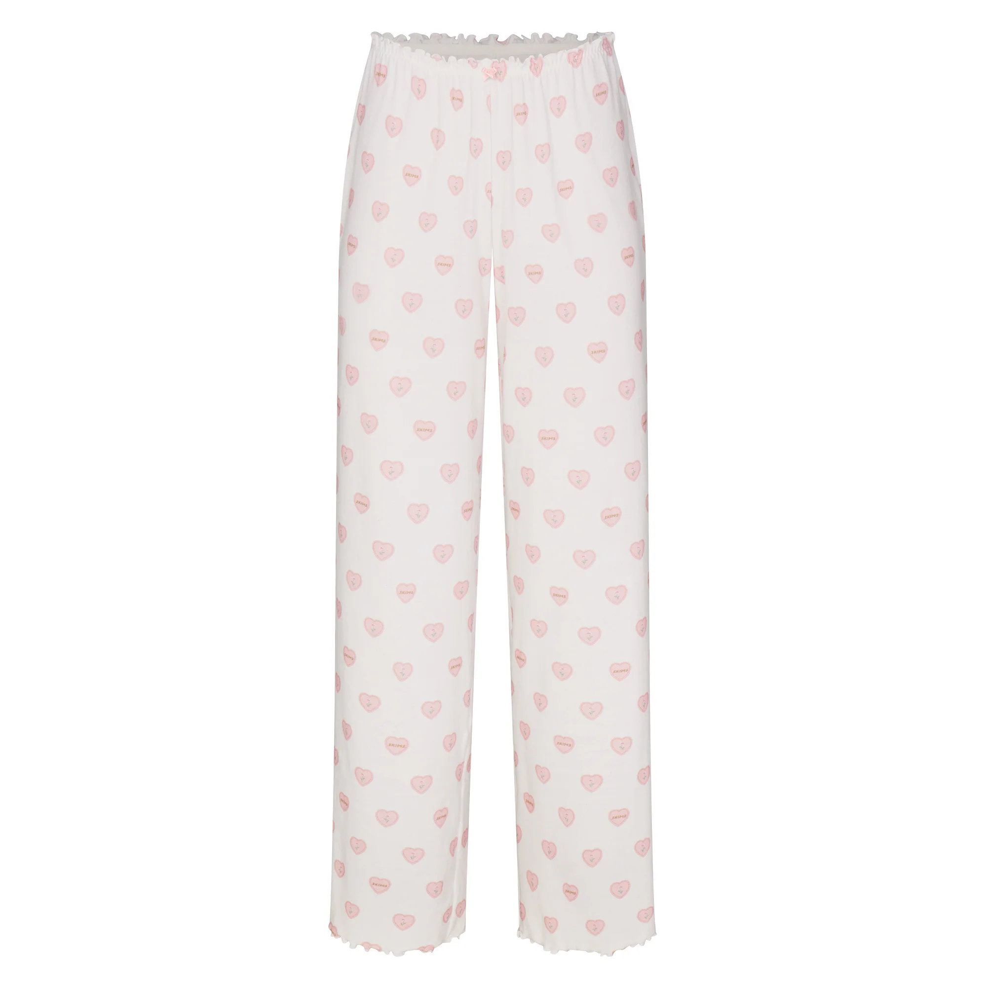 LOGO POINTELLE STRAIGHT LEG PANT | SNOW LACE HEARTS