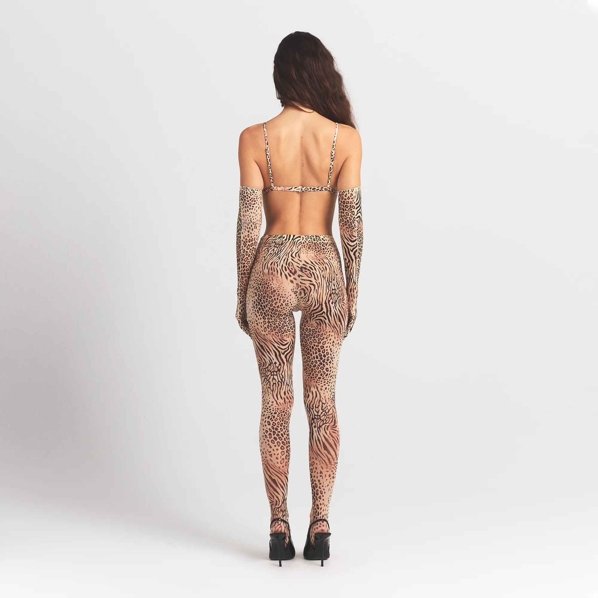 MILKY SHEER FOOTED LEGGING | SAND MULTI ANIMAL - Image 3