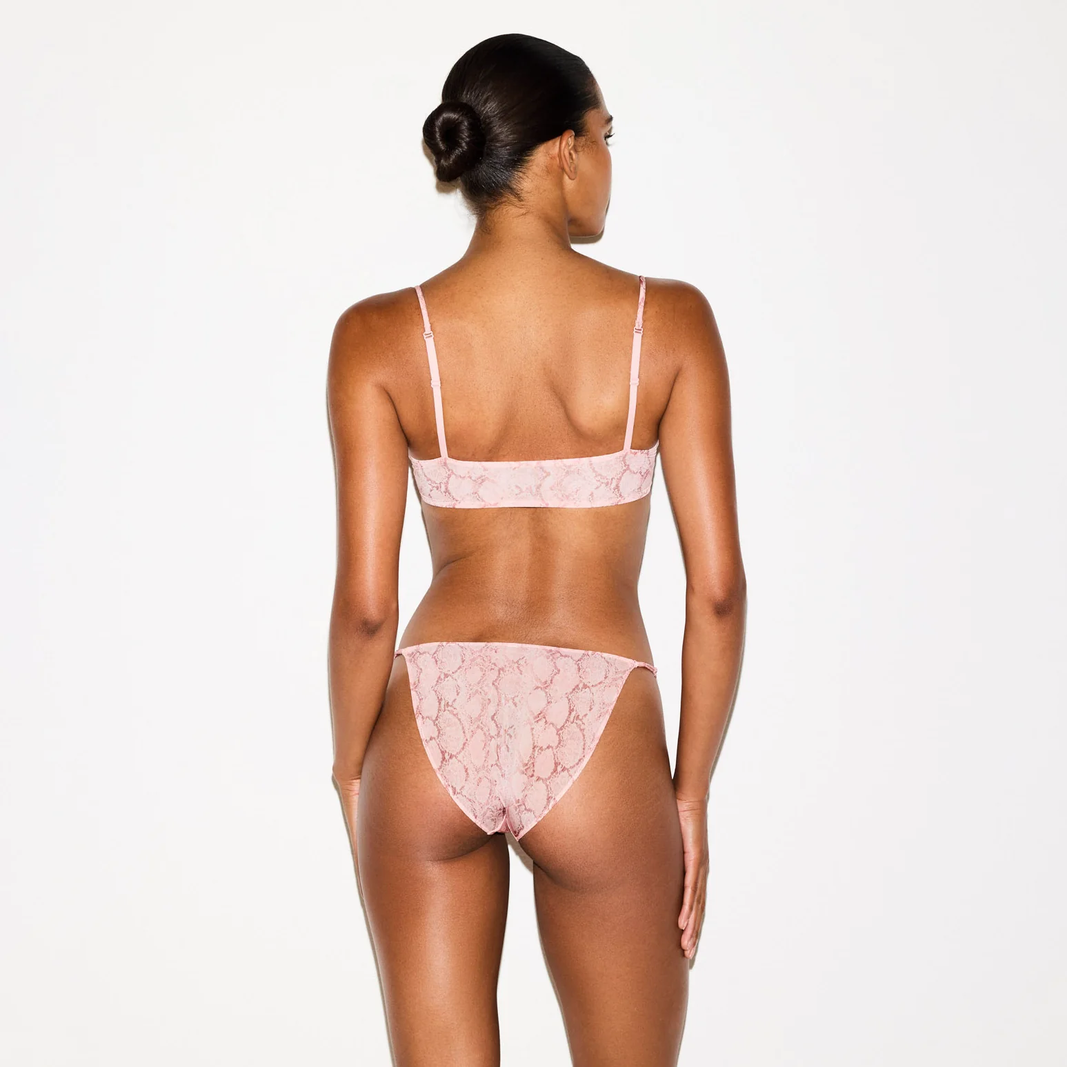 MILKY SHEER FRONT CLOSE BRA | ROSE PASTEL SNAKE PRINT - Image 5