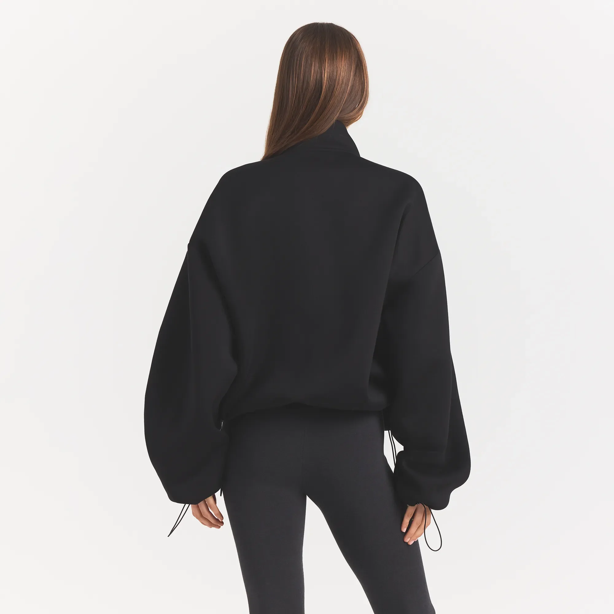 NEOPRENE OUTERWEAR OVERSIZED MOCK NECK JACKET | OBSIDIAN - Image 5