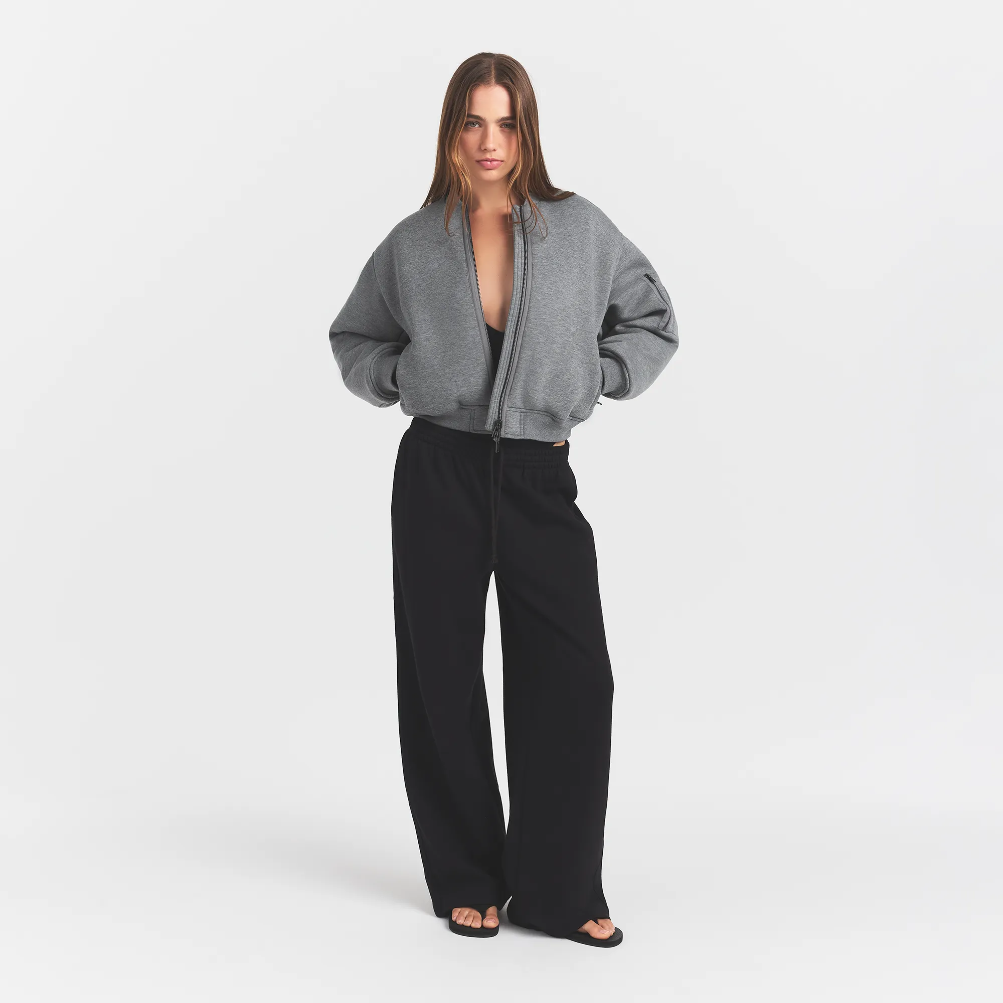 NEOPRENE OUTERWEAR REVERSIBLE BOMBER JACKET | DARK HEATHER GREY - Image 2