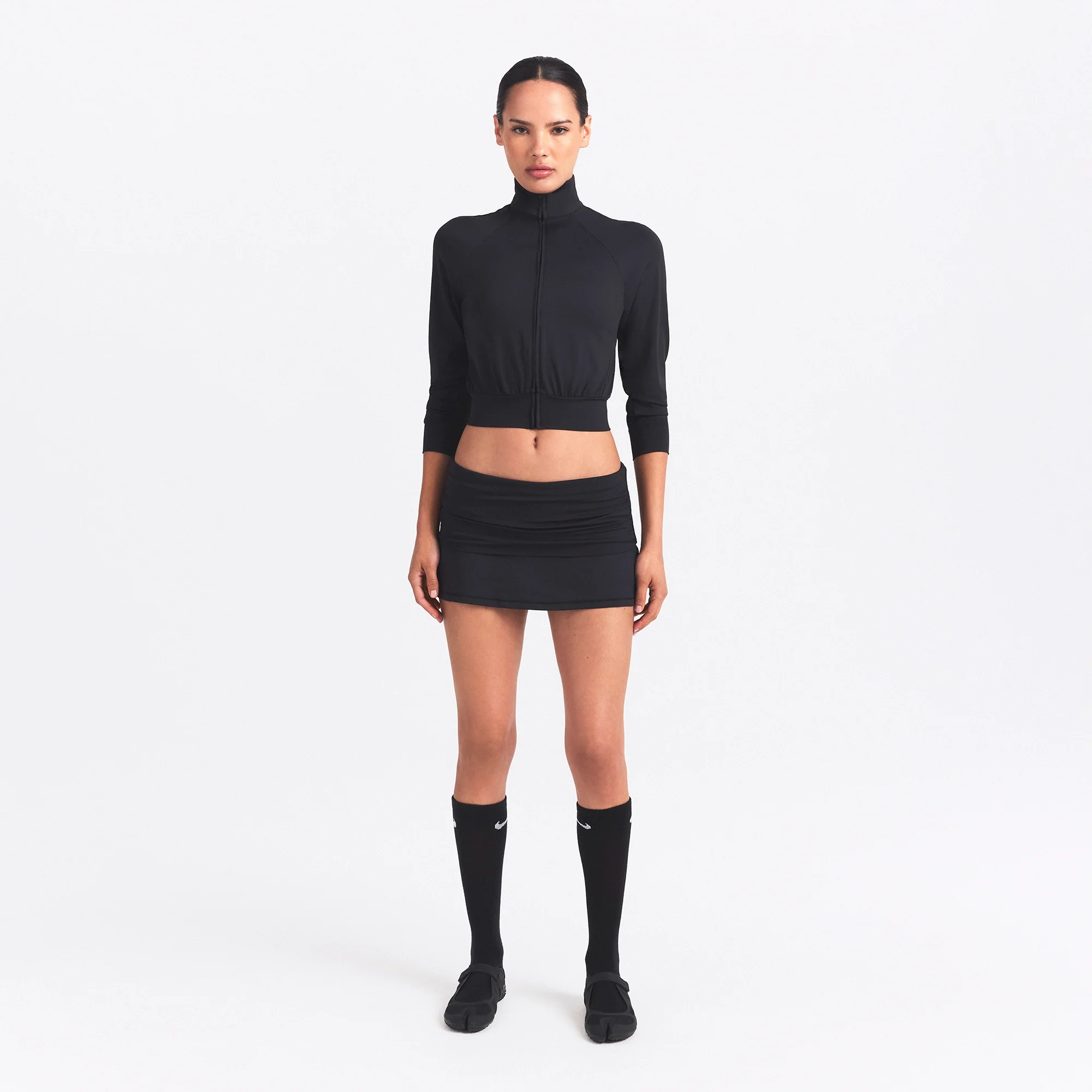 NikeSKIMS AIRY CROPPED TRACK JACKET | OBSIDIAN - Image 2