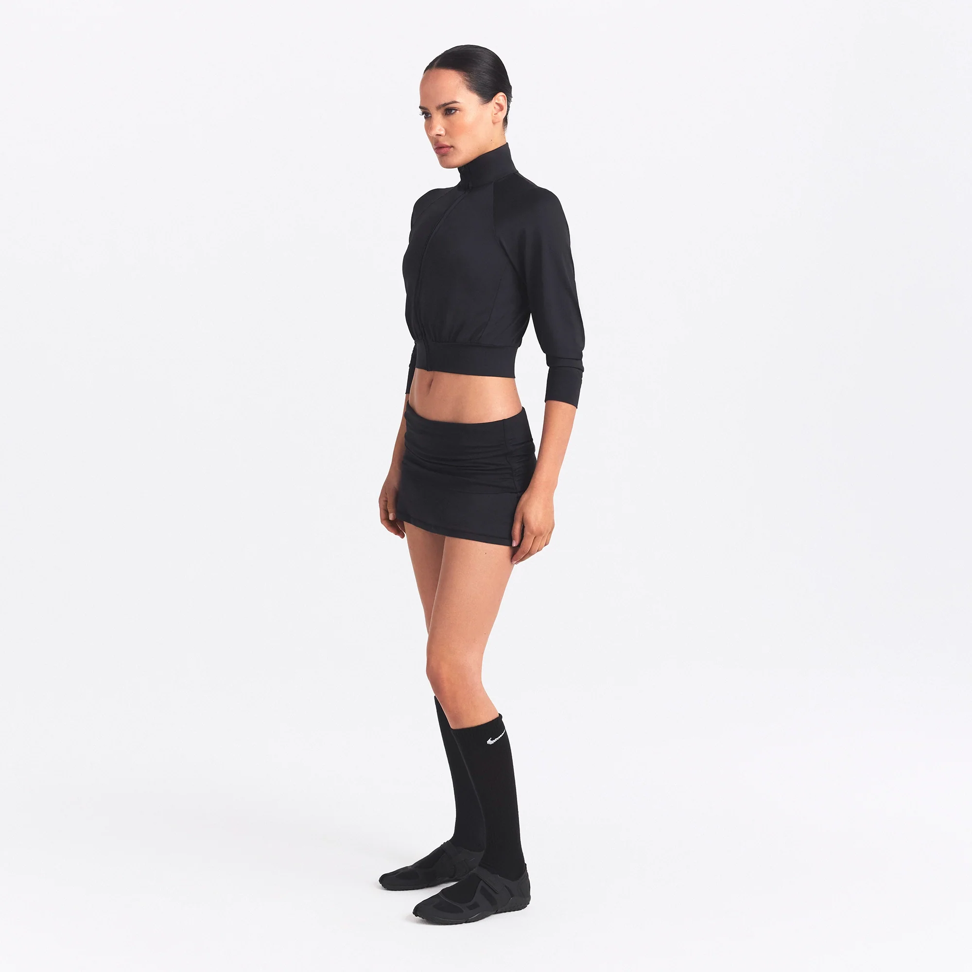 NikeSKIMS AIRY CROPPED TRACK JACKET | OBSIDIAN - Image 3