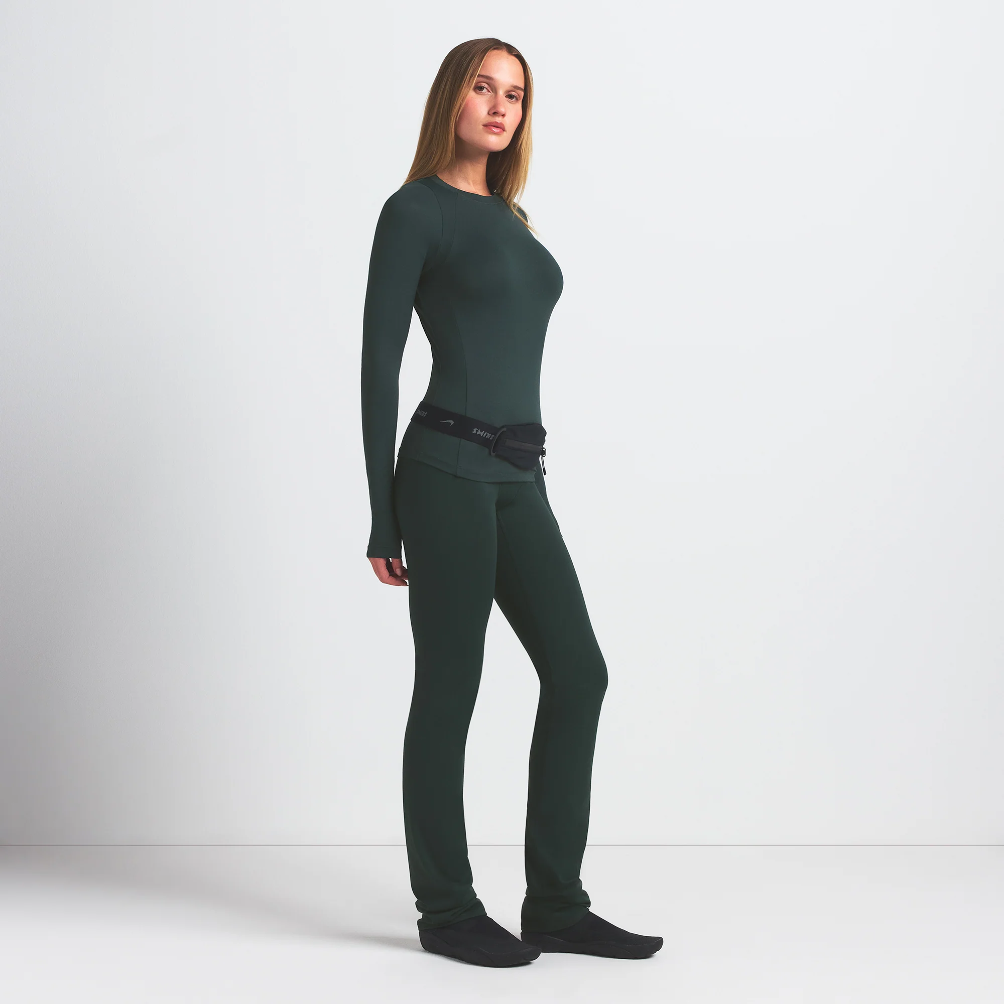 NikeSKIMS AIRY LONG SLEEVE CREW NECK TOP | DARK TEAL - Image 5