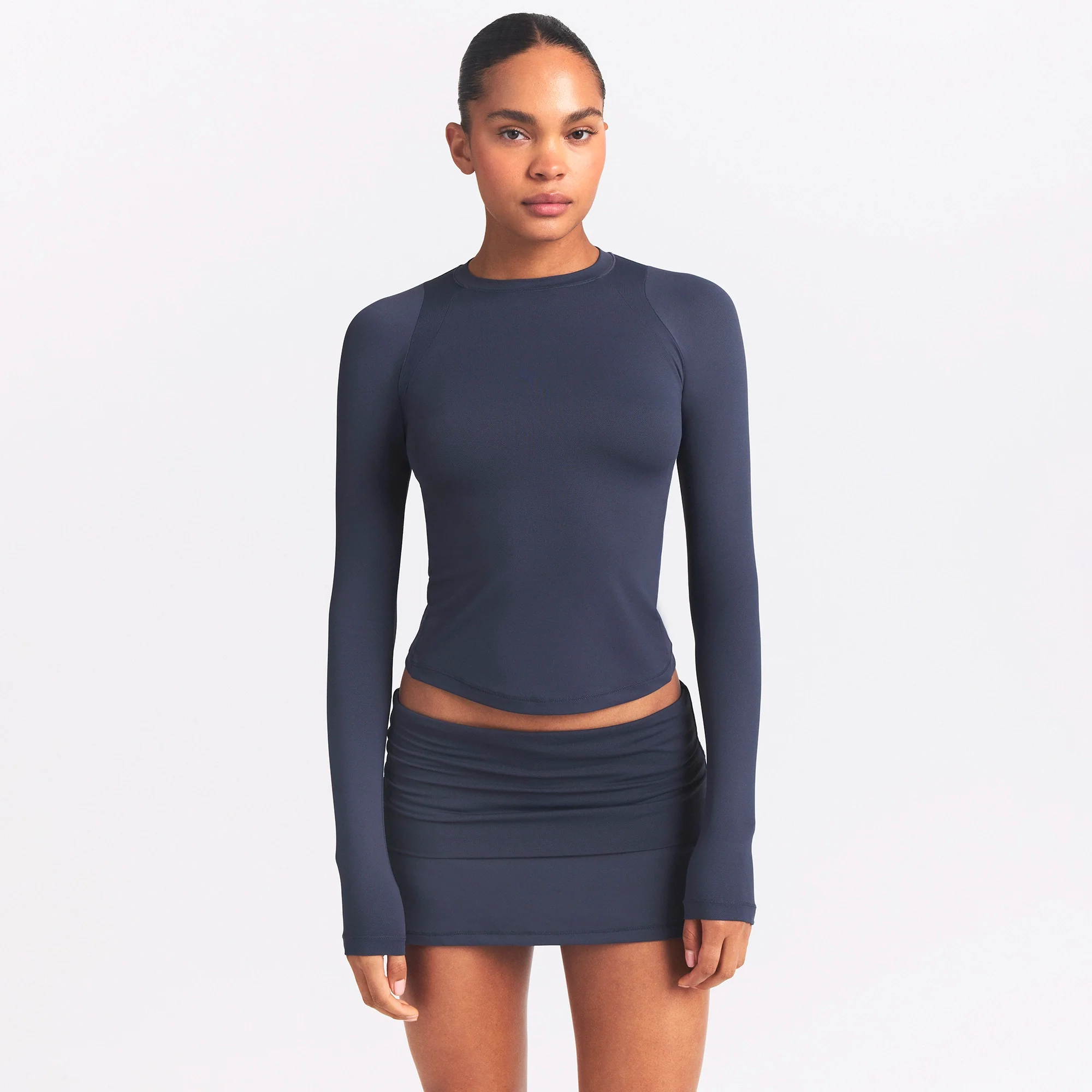 NikeSKIMS AIRY LONG SLEEVE CREW NECK TOP | DEEP ROYAL - Image 3