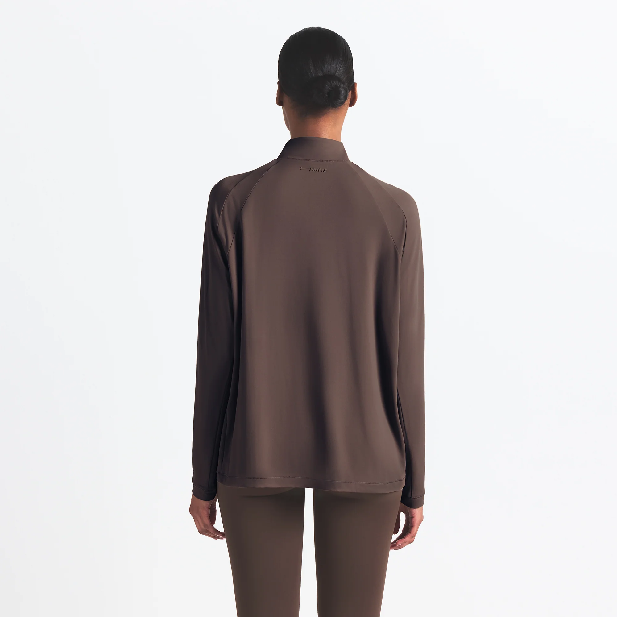 NikeSKIMS AIRY LONG SLEEVE HALF ZIP | DARK SEPIA - Image 3
