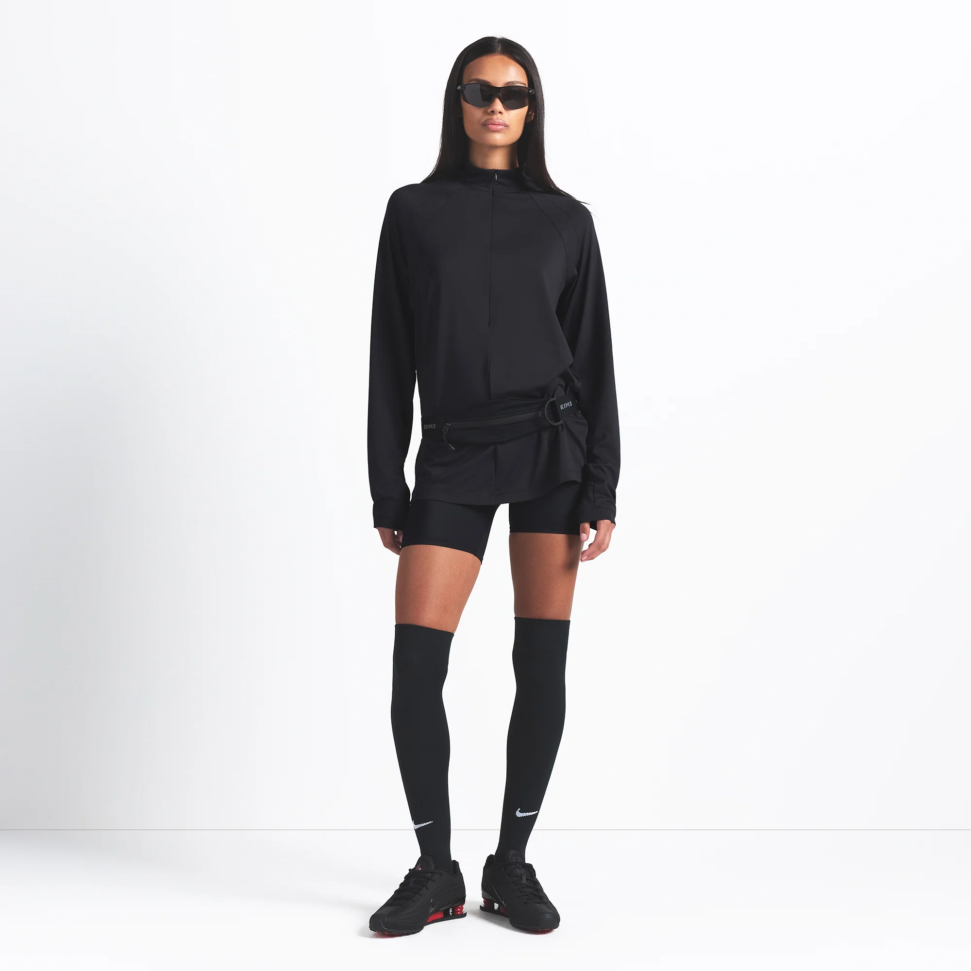 NikeSKIMS AIRY LONG SLEEVE HALF ZIP | OBSIDIAN - Image 2