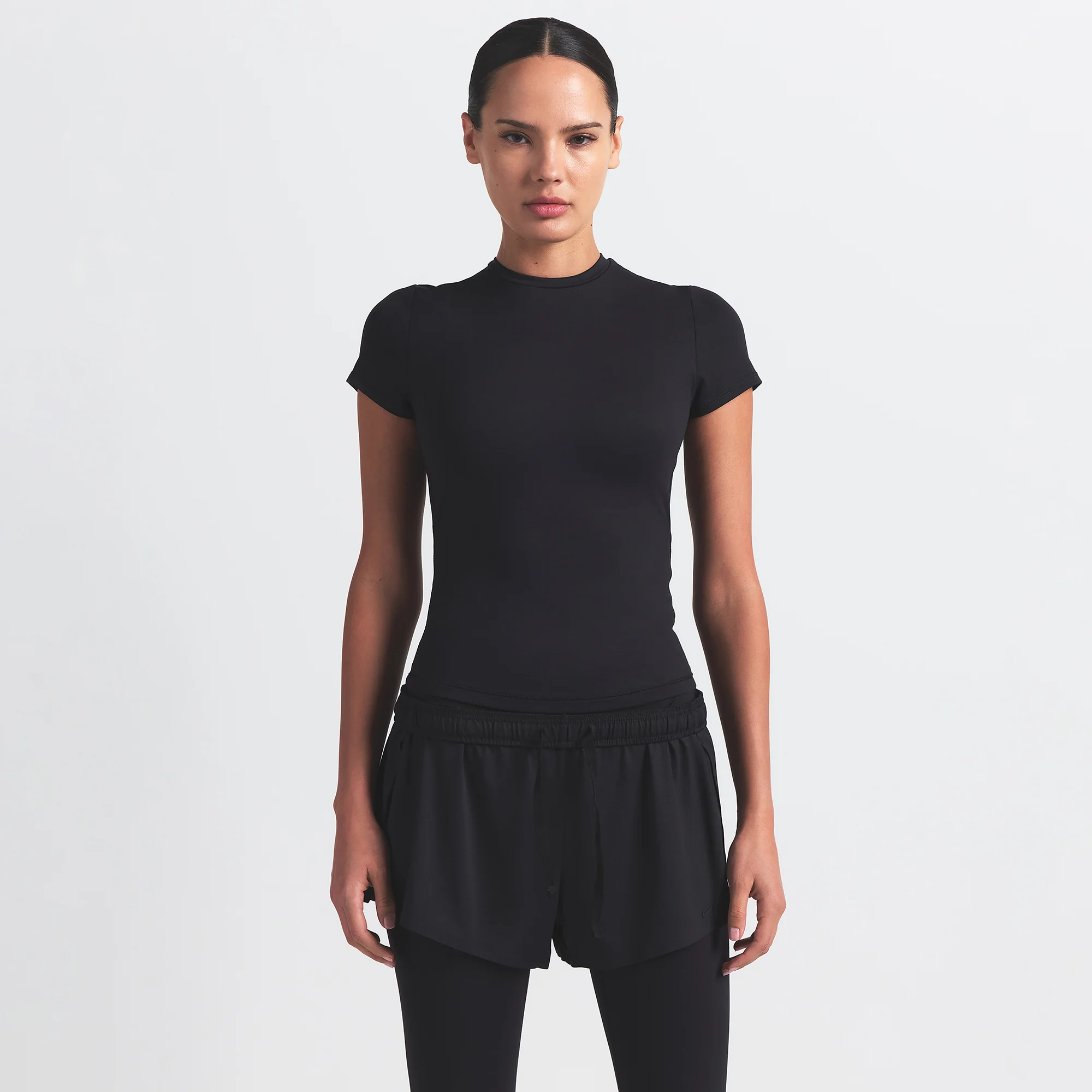 NikeSKIMS AIRY MINI SHORT | OBSIDIAN - Image 4