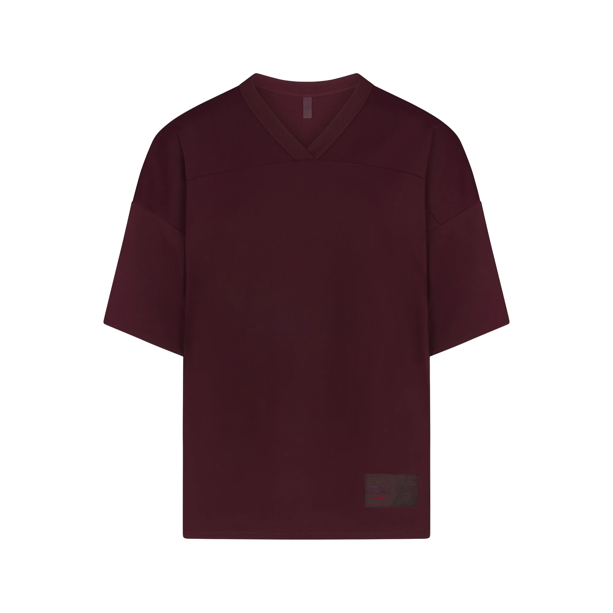 NikeSKIMS AIRY V-NECK OVERSIZED TOP | CURRANT