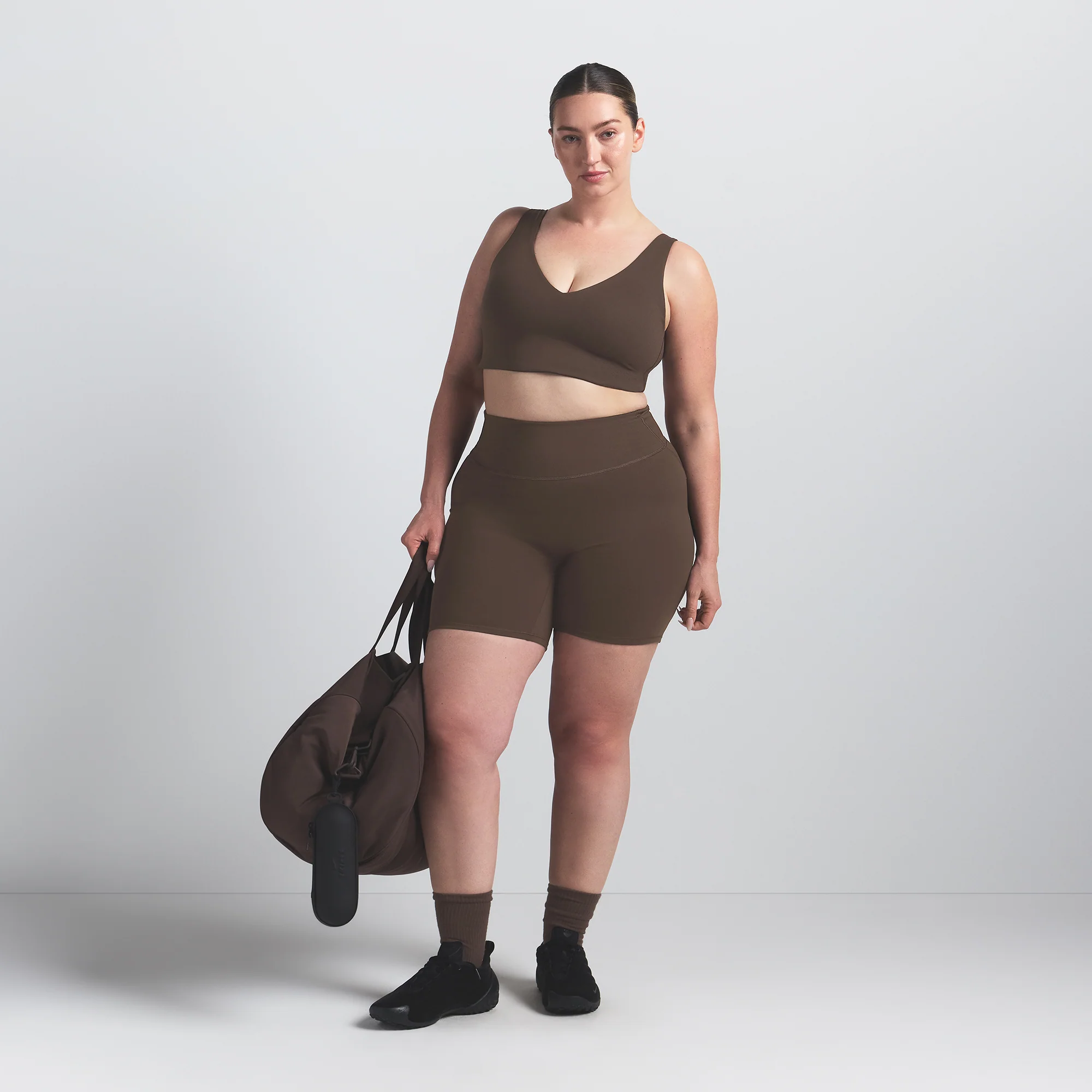 NikeSKIMS MATTE 5" BIKER SHORT | DARK SEPIA - Image 5