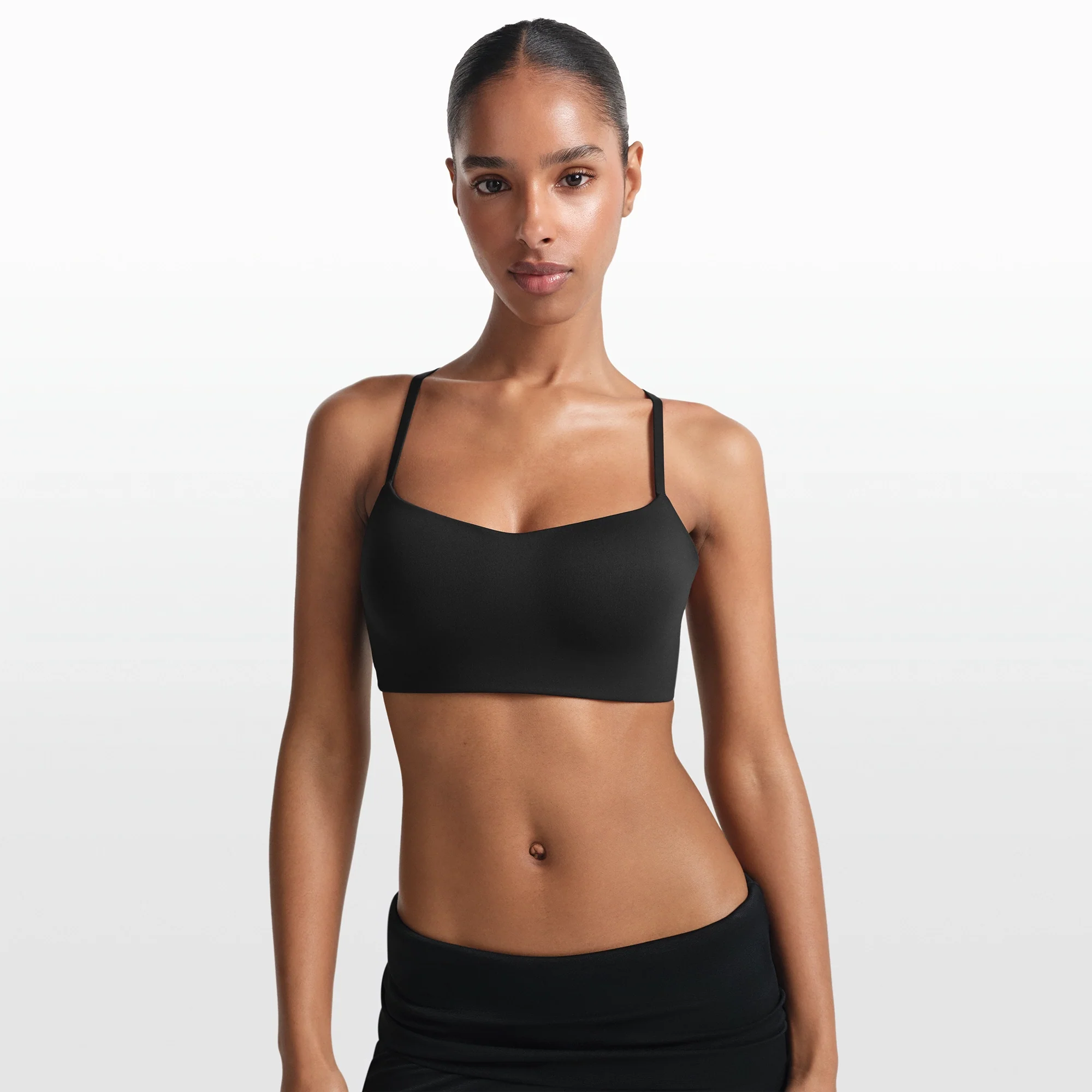 NikeSKIMS MATTE CONTOUR CAMI BRA | OBSIDIAN - Image 3