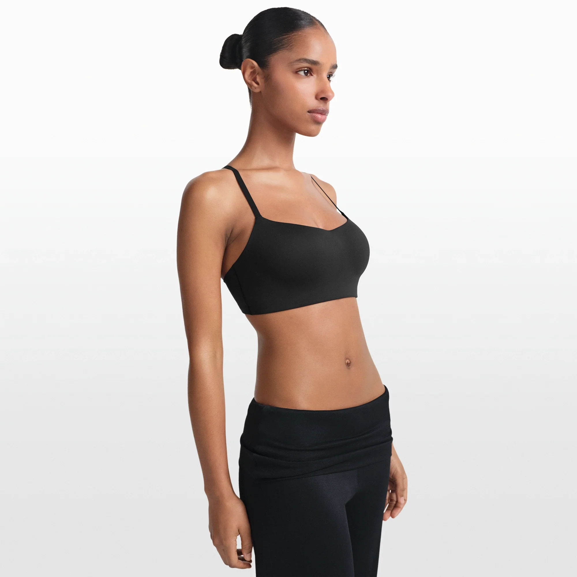NikeSKIMS MATTE CONTOUR CAMI BRA | OBSIDIAN - Image 4