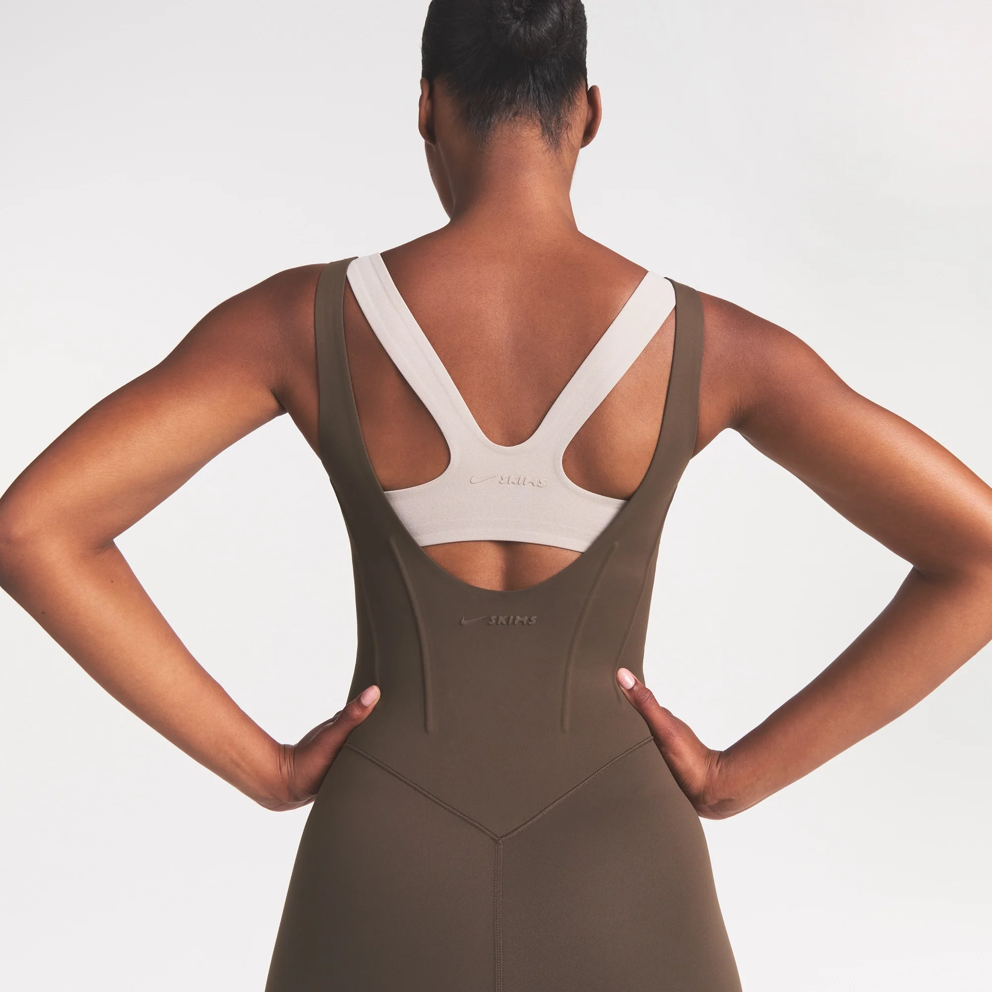 NikeSKIMS MATTE CORSET 29" ONE PIECE | DARK SEPIA - Image 4