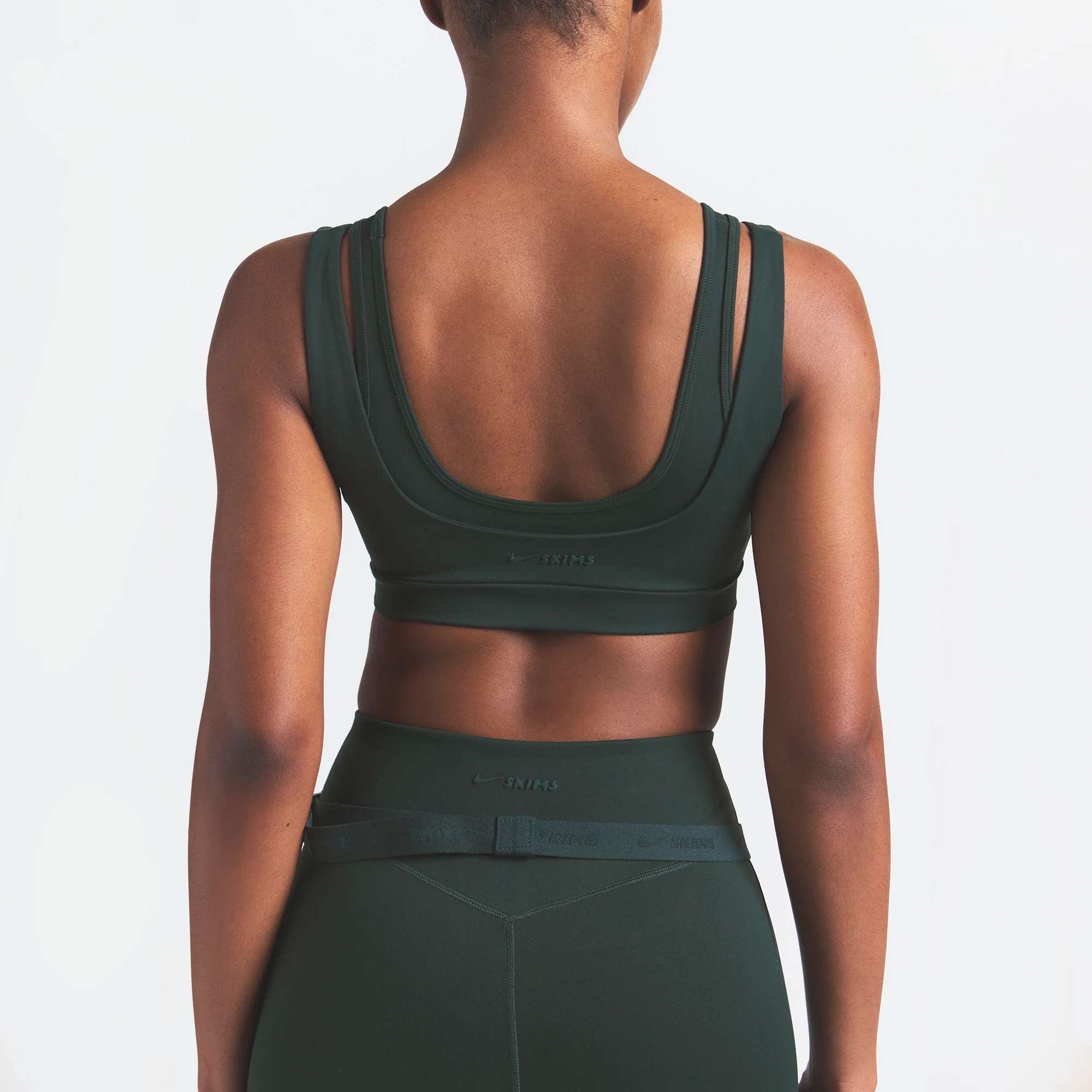 NikeSKIMS MATTE DOUBLE STRAP SCOOP BRA | DARK TEAL - Image 2
