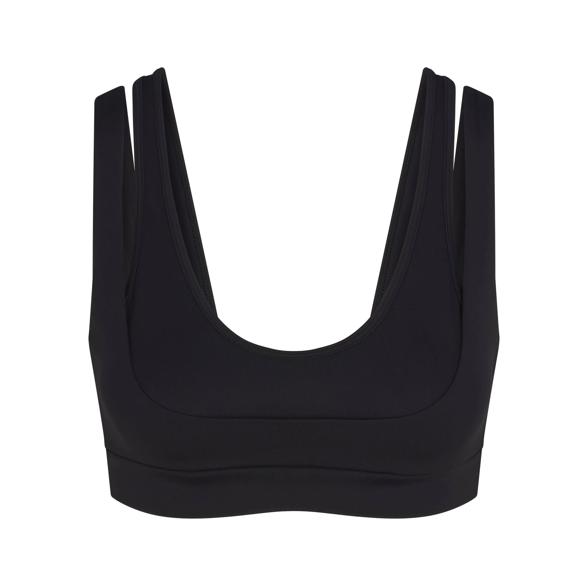 NikeSKIMS MATTE DOUBLE STRAP SCOOP BRA | OBSIDIAN