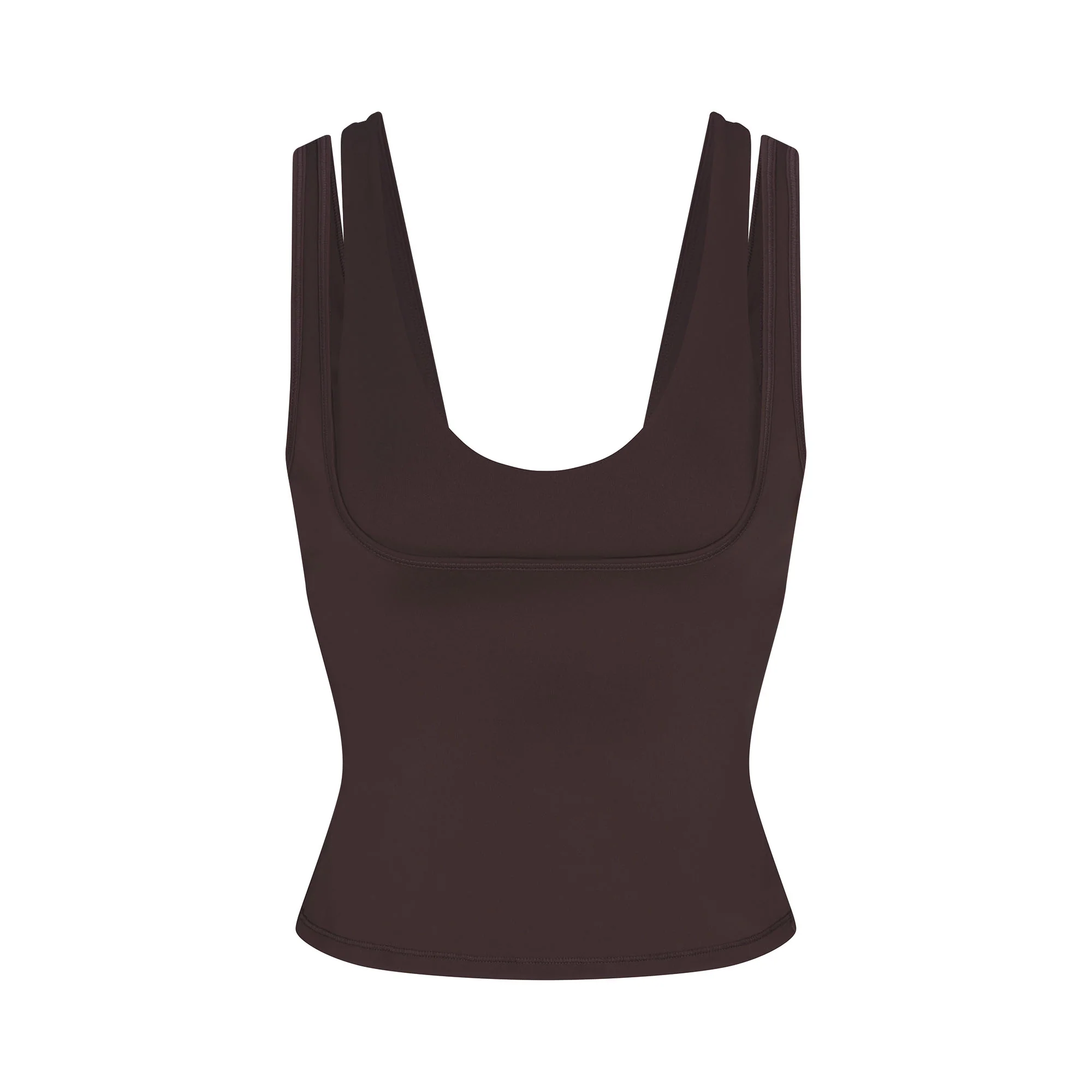 NikeSKIMS MATTE DOUBLE STRAP SCOOP TANK | DARK SEPIA