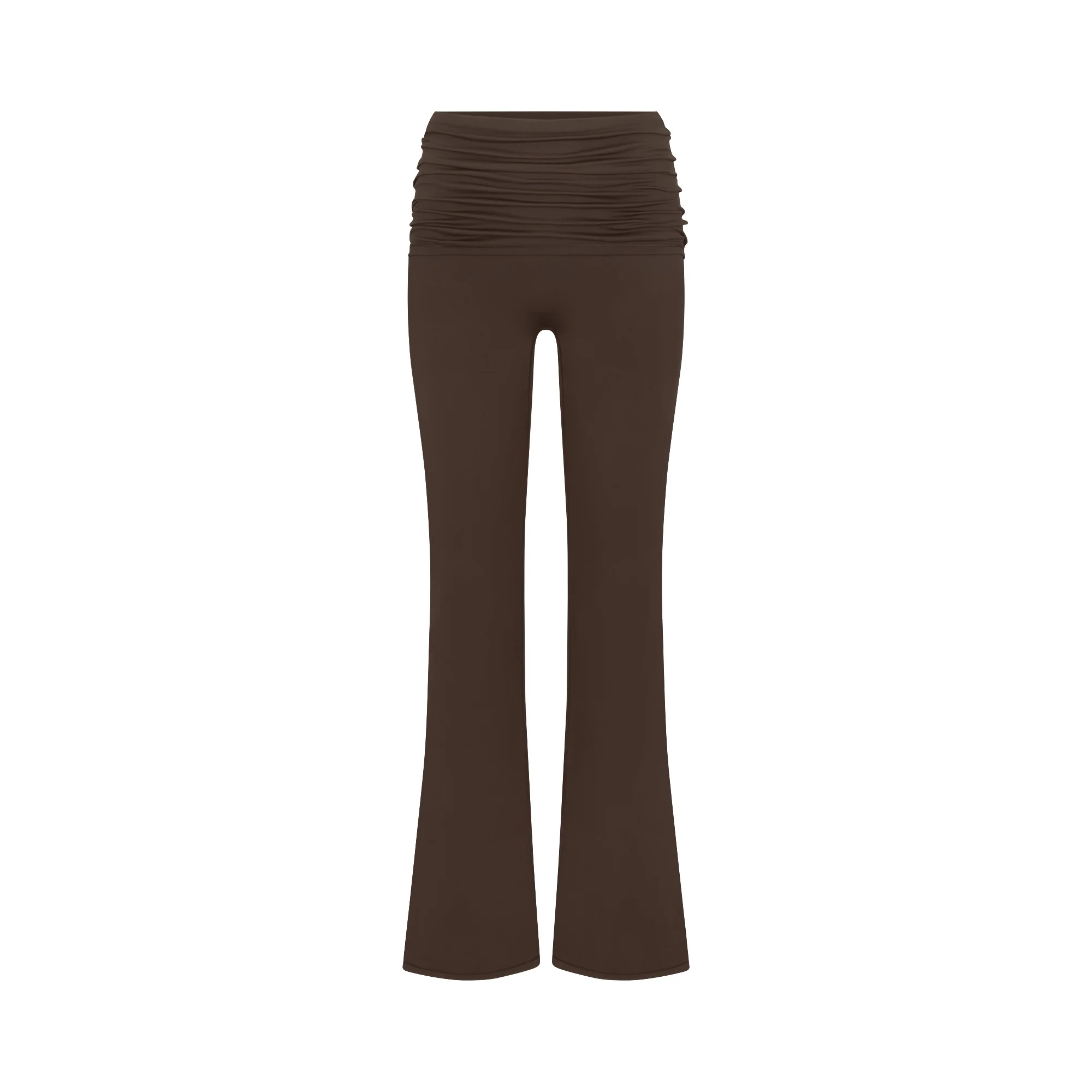 NikeSKIMS MATTE FOLDOVER SLIM FLARE LEGGING | DARK SEPIA