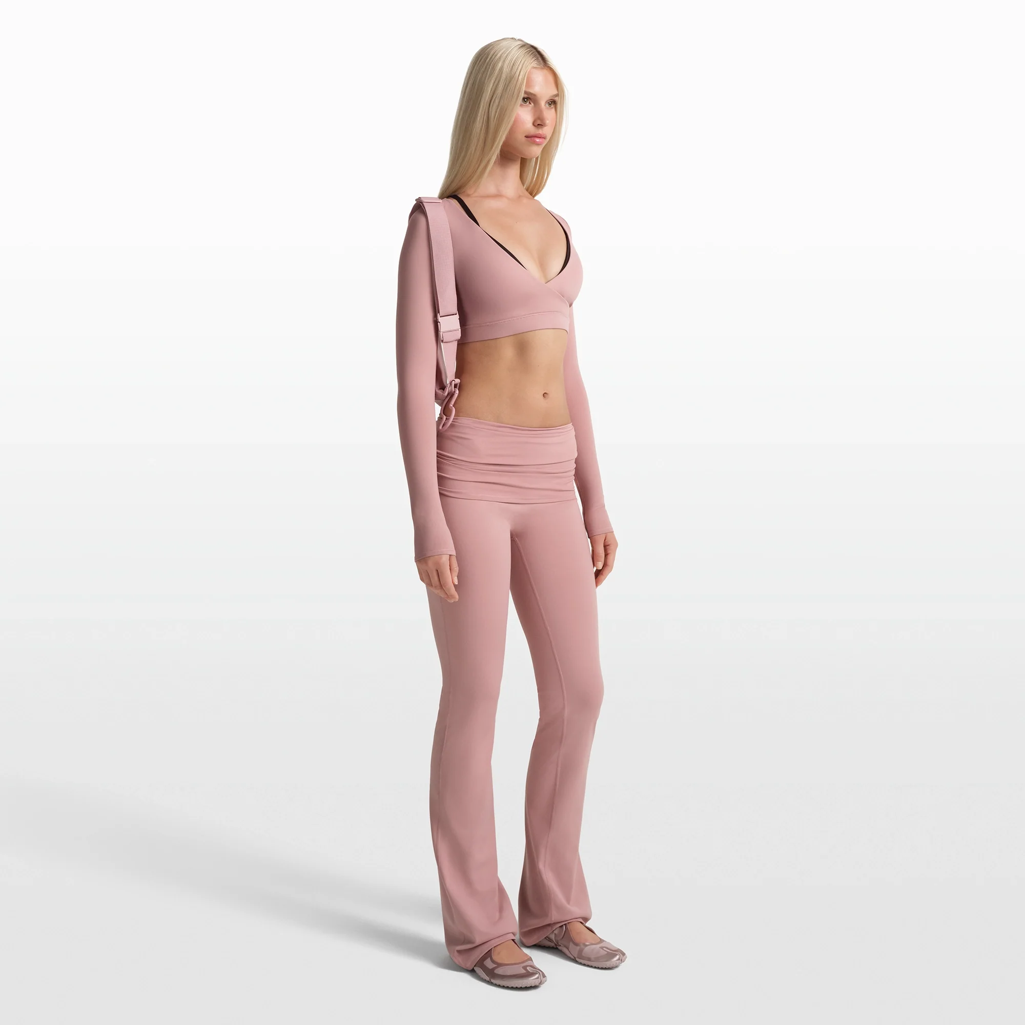 NikeSKIMS MATTE FOLDOVER SLIM FLARE LEGGING | HIMALAYAN - Image 3