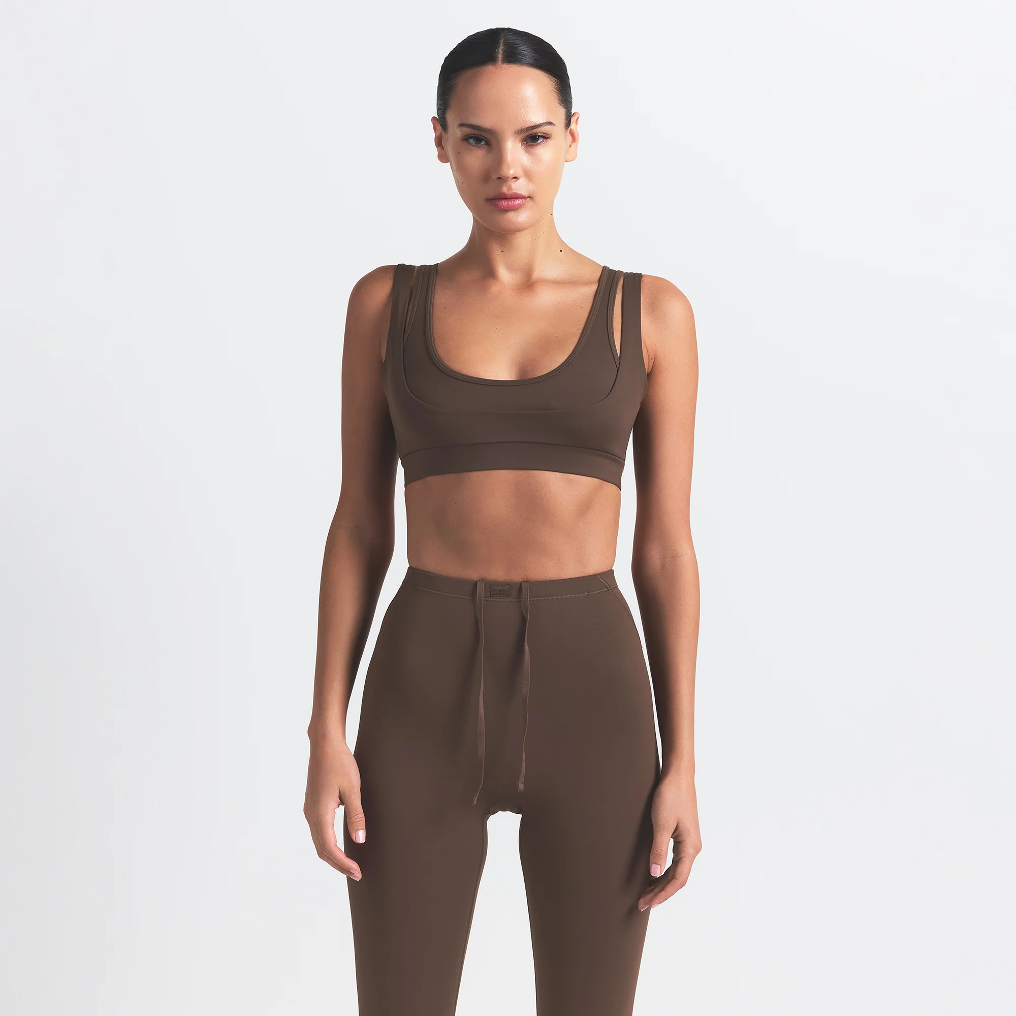 NikeSKIMS MATTE FOOTSIE GRIP LEGGING | DARK SEPIA - Image 4