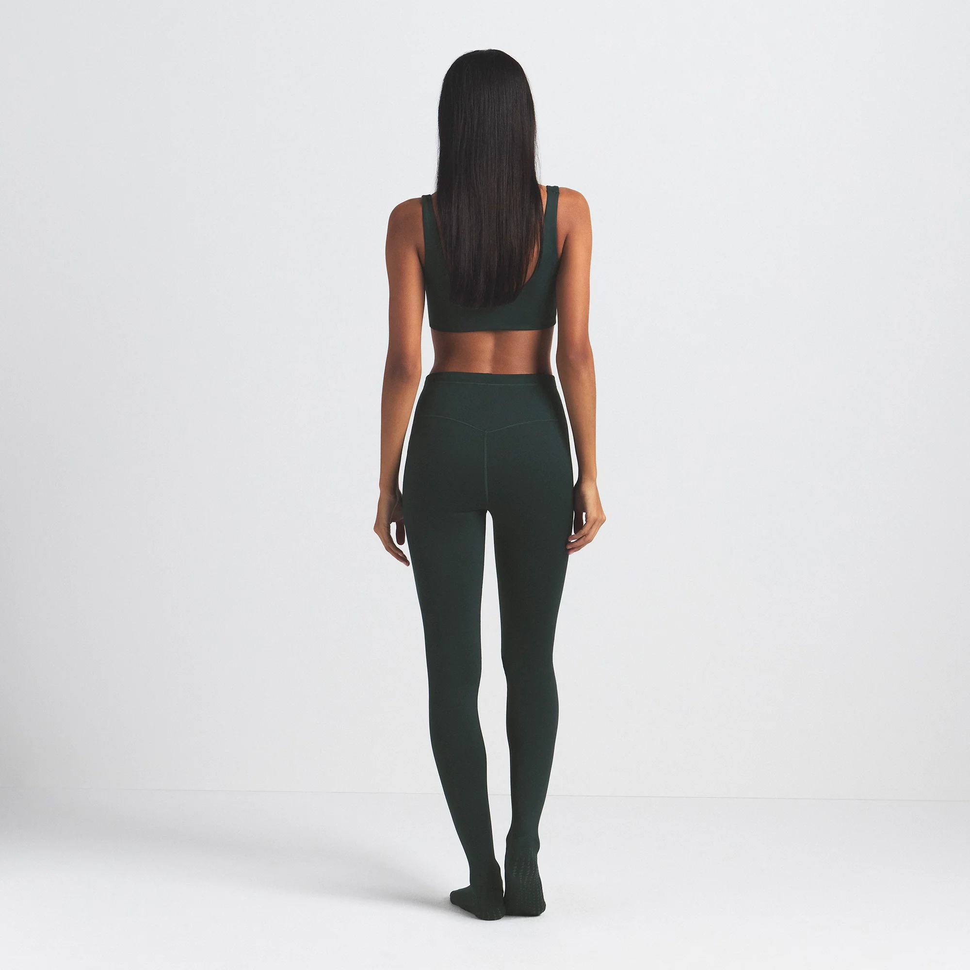 NikeSKIMS MATTE FOOTSIE GRIP LEGGING | DARK TEAL - Image 6