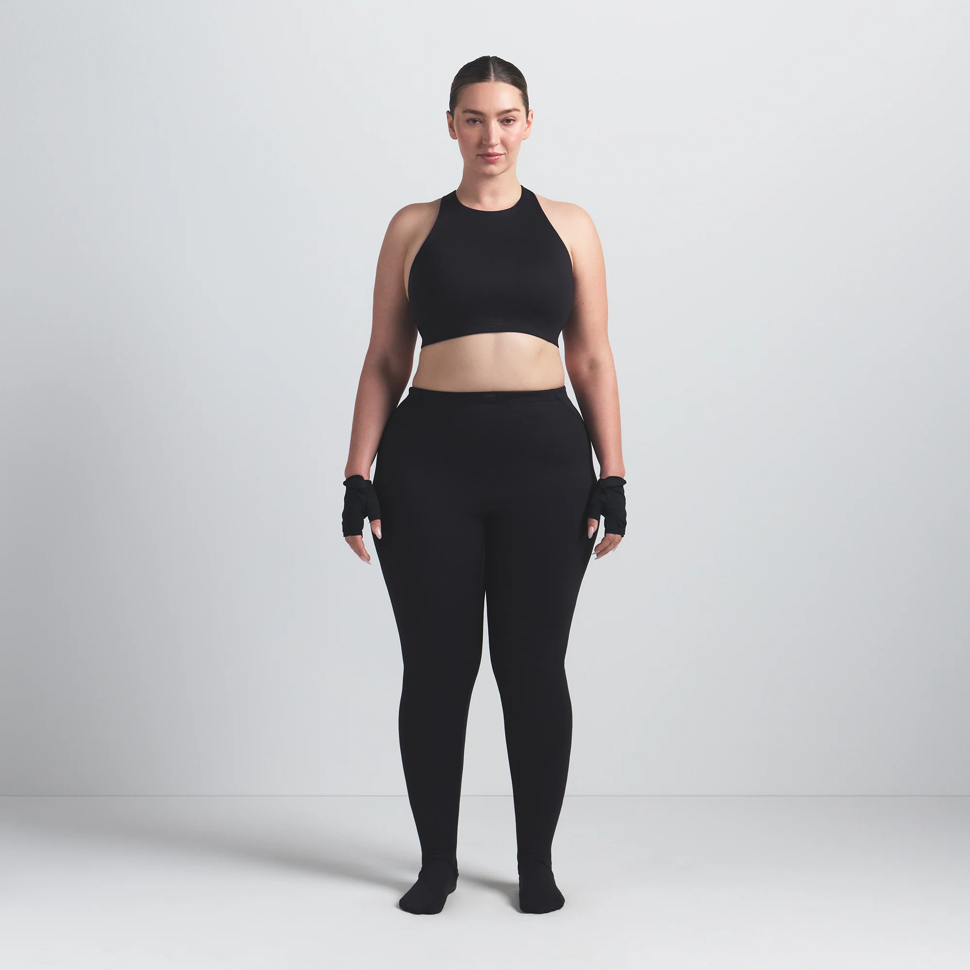 NikeSKIMS MATTE FOOTSIE GRIP LEGGING | OBSIDIAN - Image 7