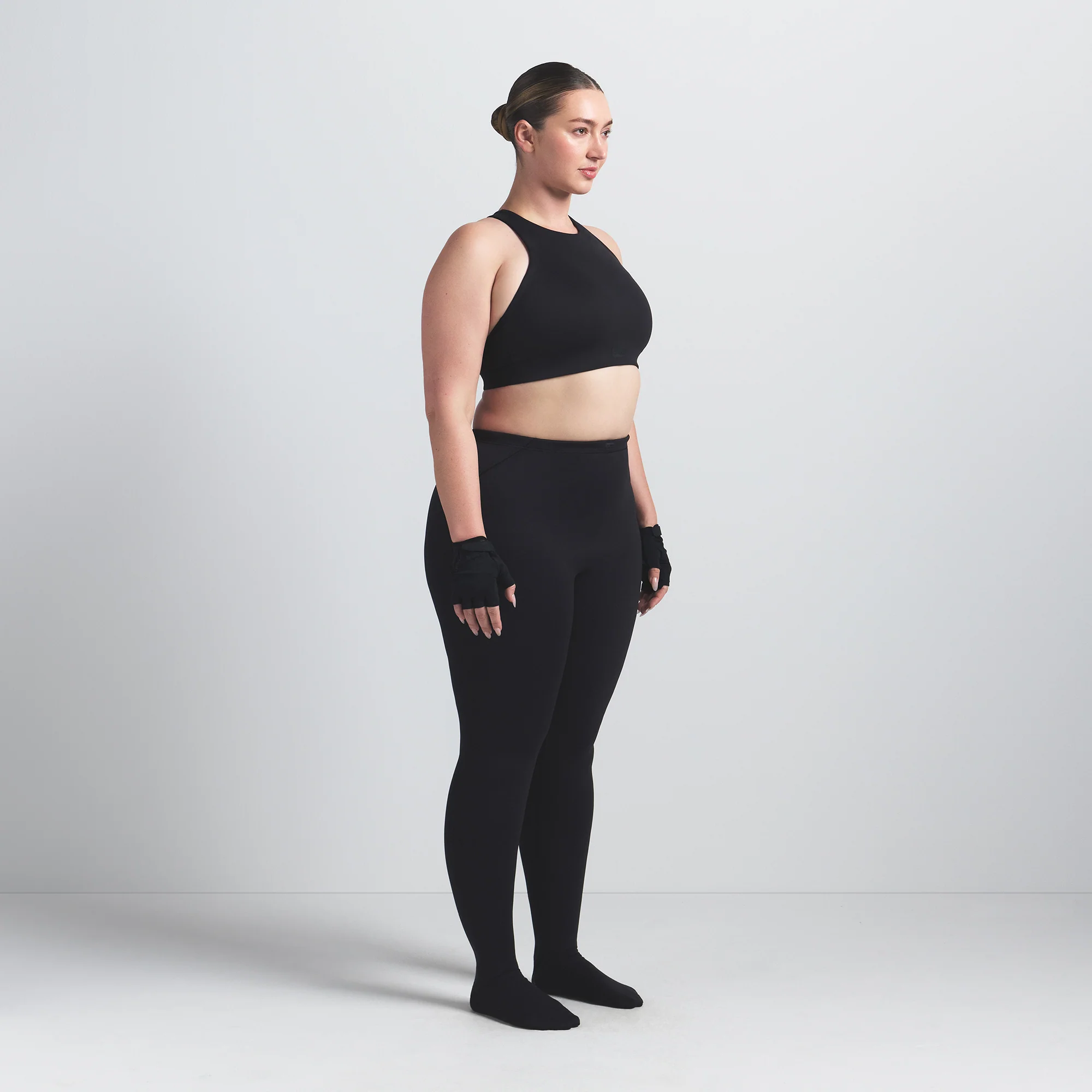 NikeSKIMS MATTE FOOTSIE GRIP LEGGING | OBSIDIAN - Image 8