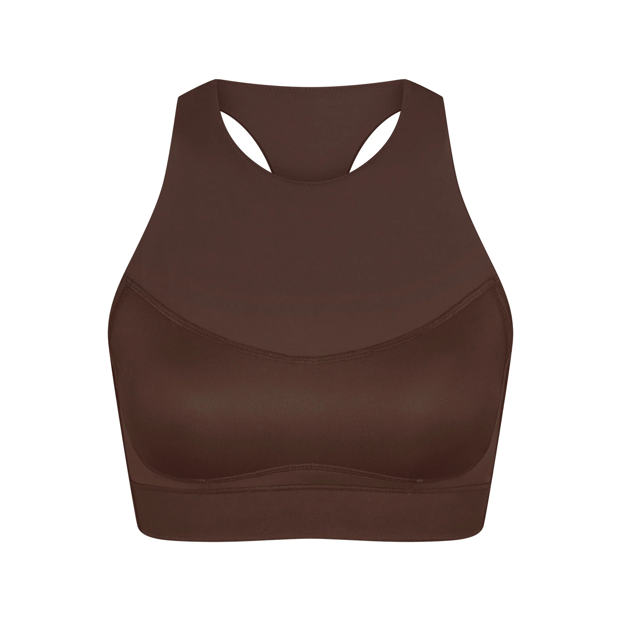 NikeSKIMS MATTE HIGH NECK BRA | DARK SEPIA - Image 5