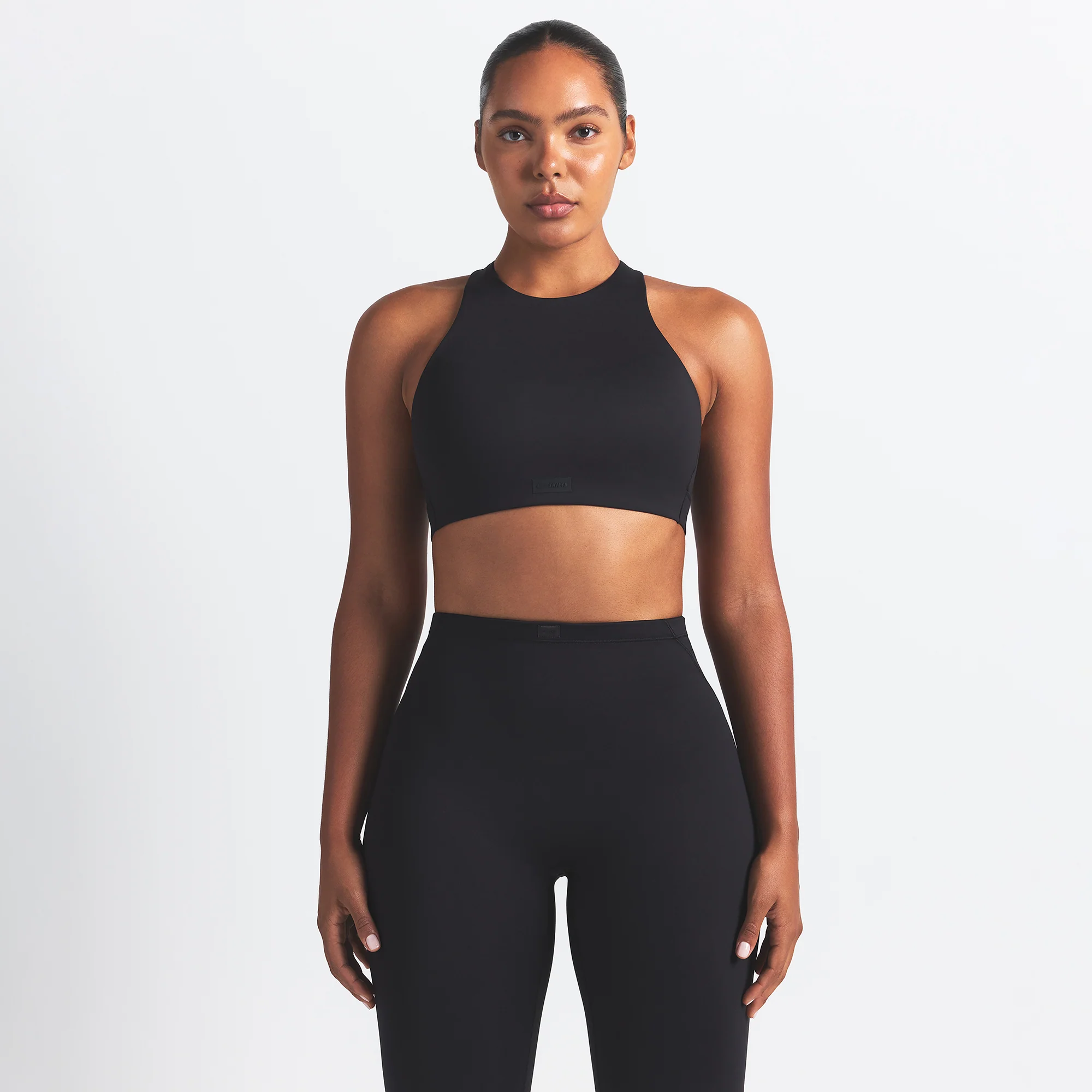 NikeSKIMS MATTE HIGH NECK BRA | OBSIDIAN - Image 4