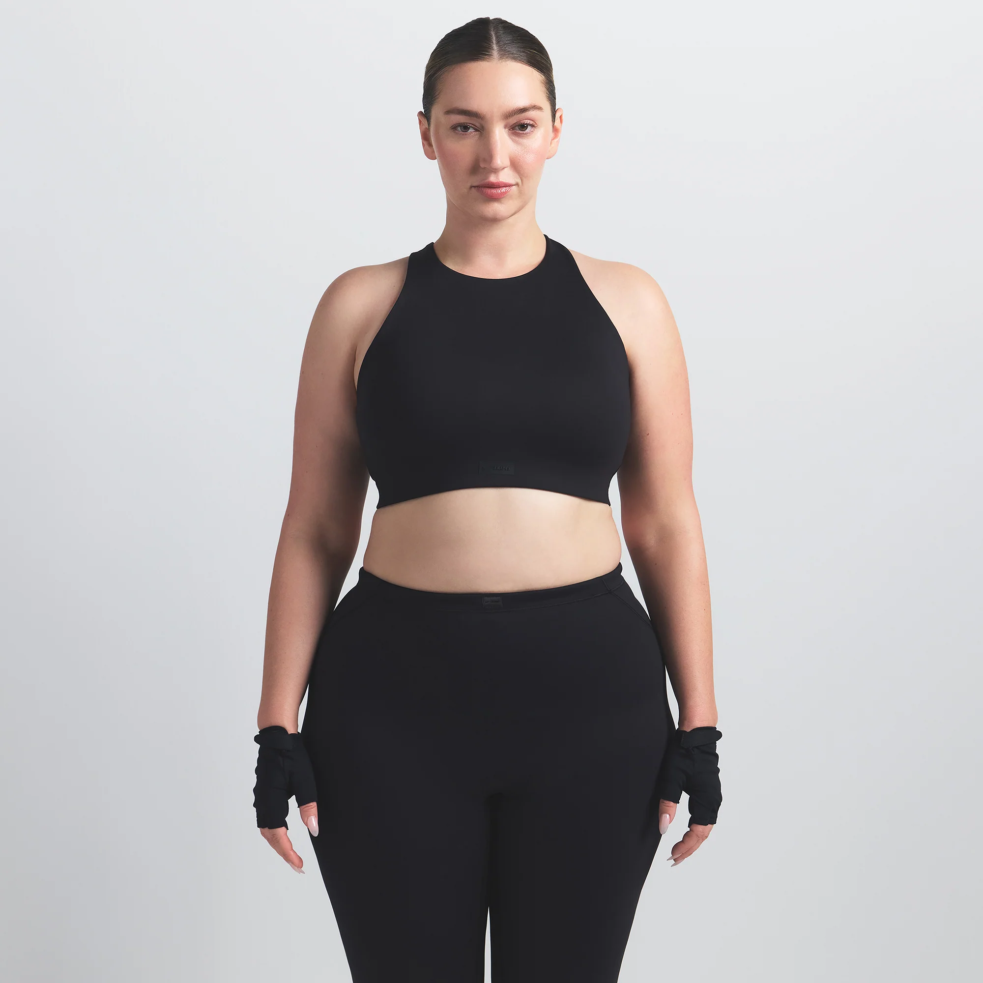 NikeSKIMS MATTE HIGH NECK BRA | OBSIDIAN - Image 6