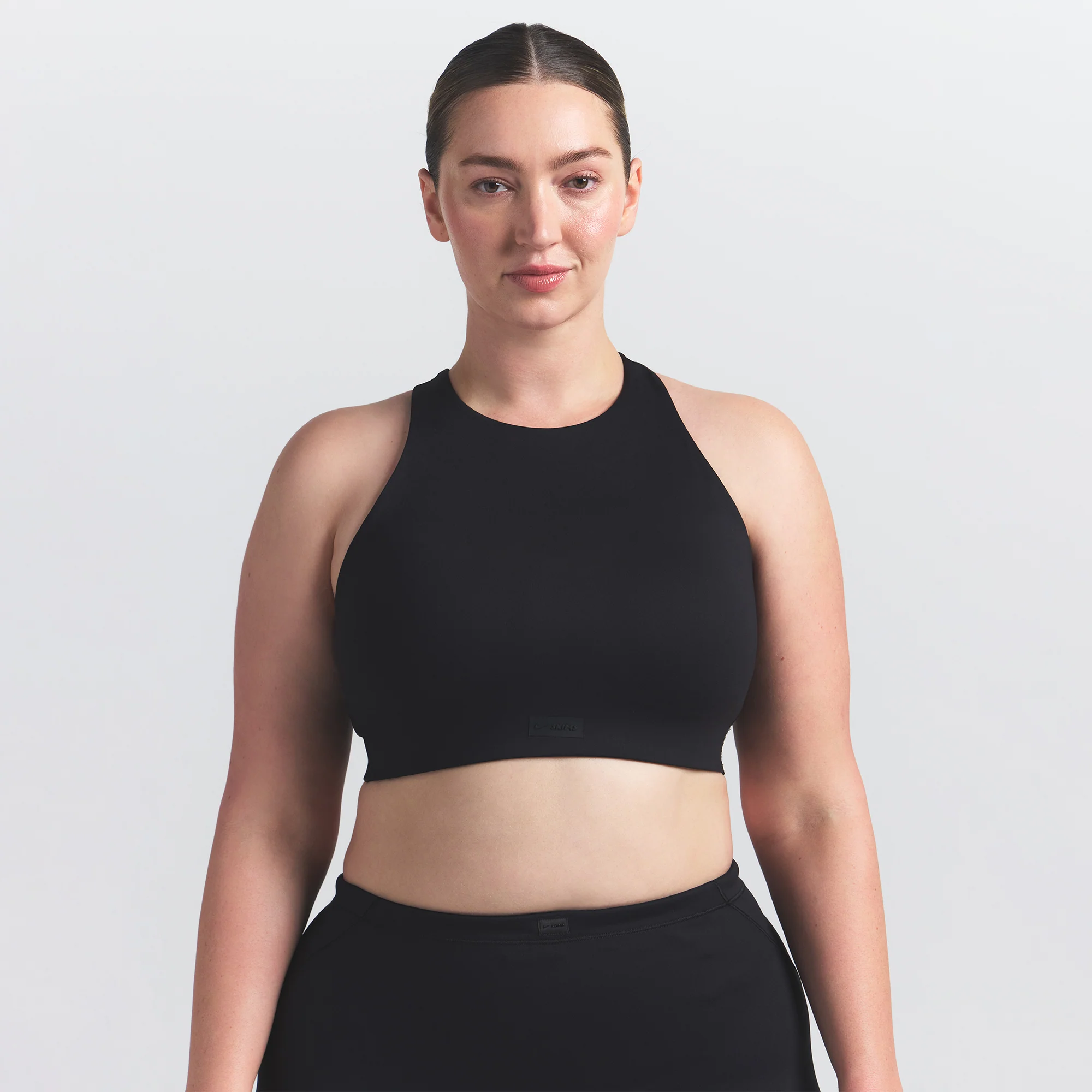 NikeSKIMS MATTE HIGH NECK BRA | OBSIDIAN - Image 8