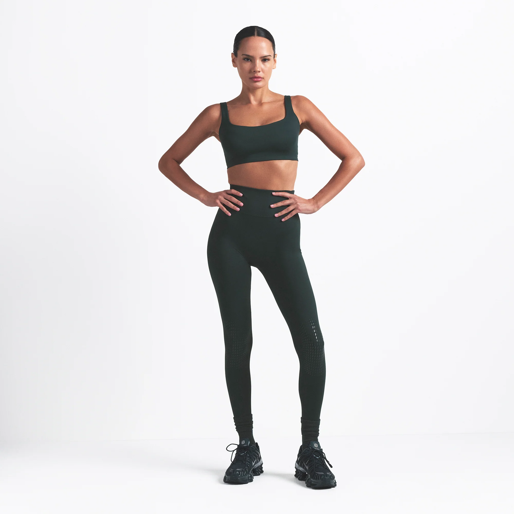 NikeSKIMS MATTE KNEE GRIP 26" LEGGING | DARK TEAL - Image 2