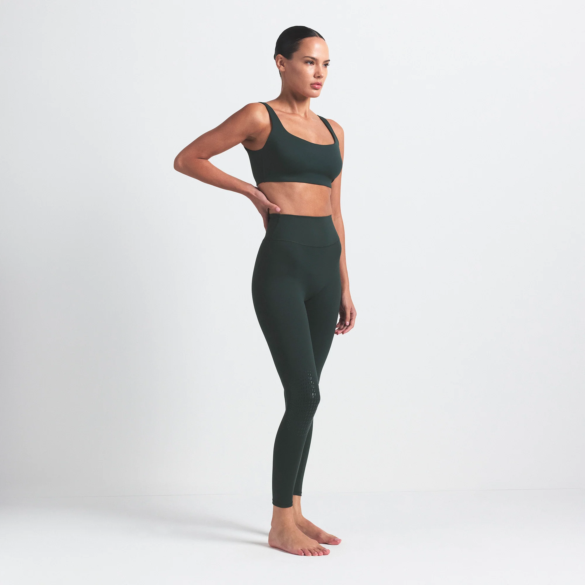 NikeSKIMS MATTE KNEE GRIP 26" LEGGING | DARK TEAL - Image 5