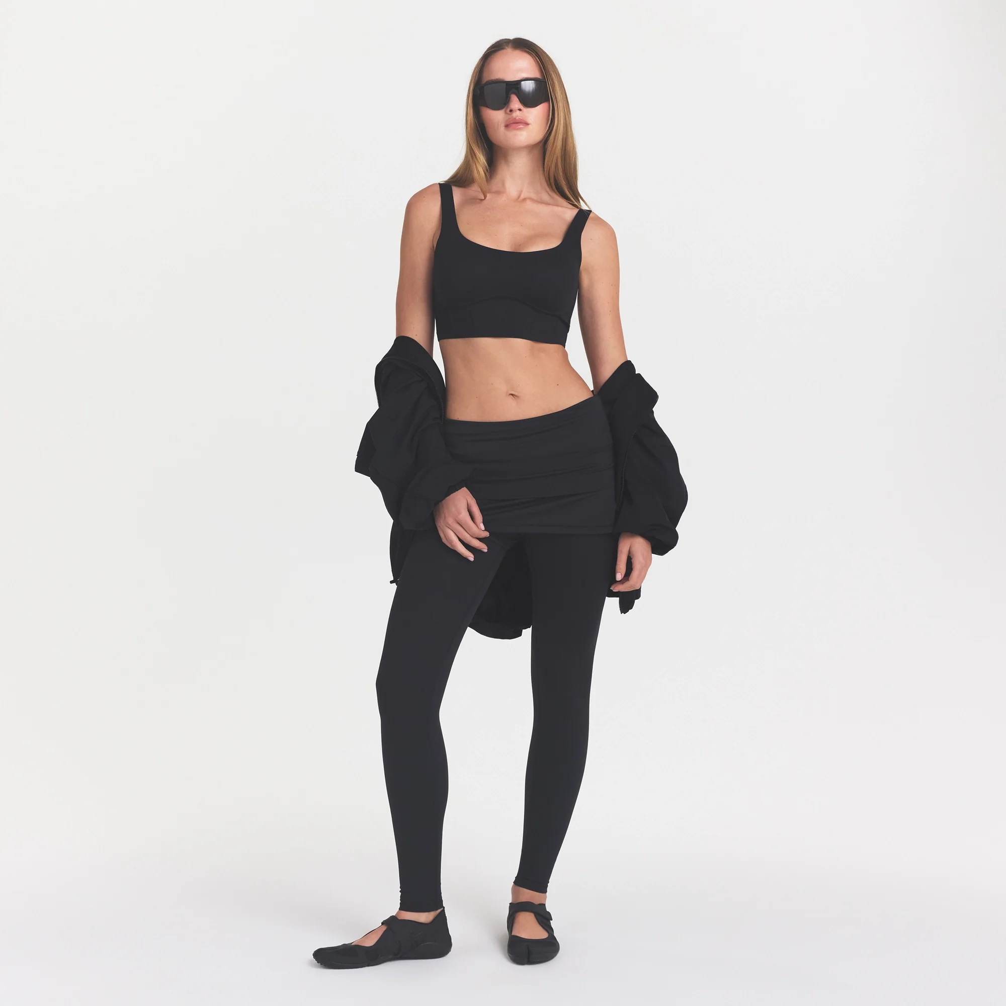NikeSKIMS MATTE LONGLINE CORSET BRA | OBSIDIAN - Image 6
