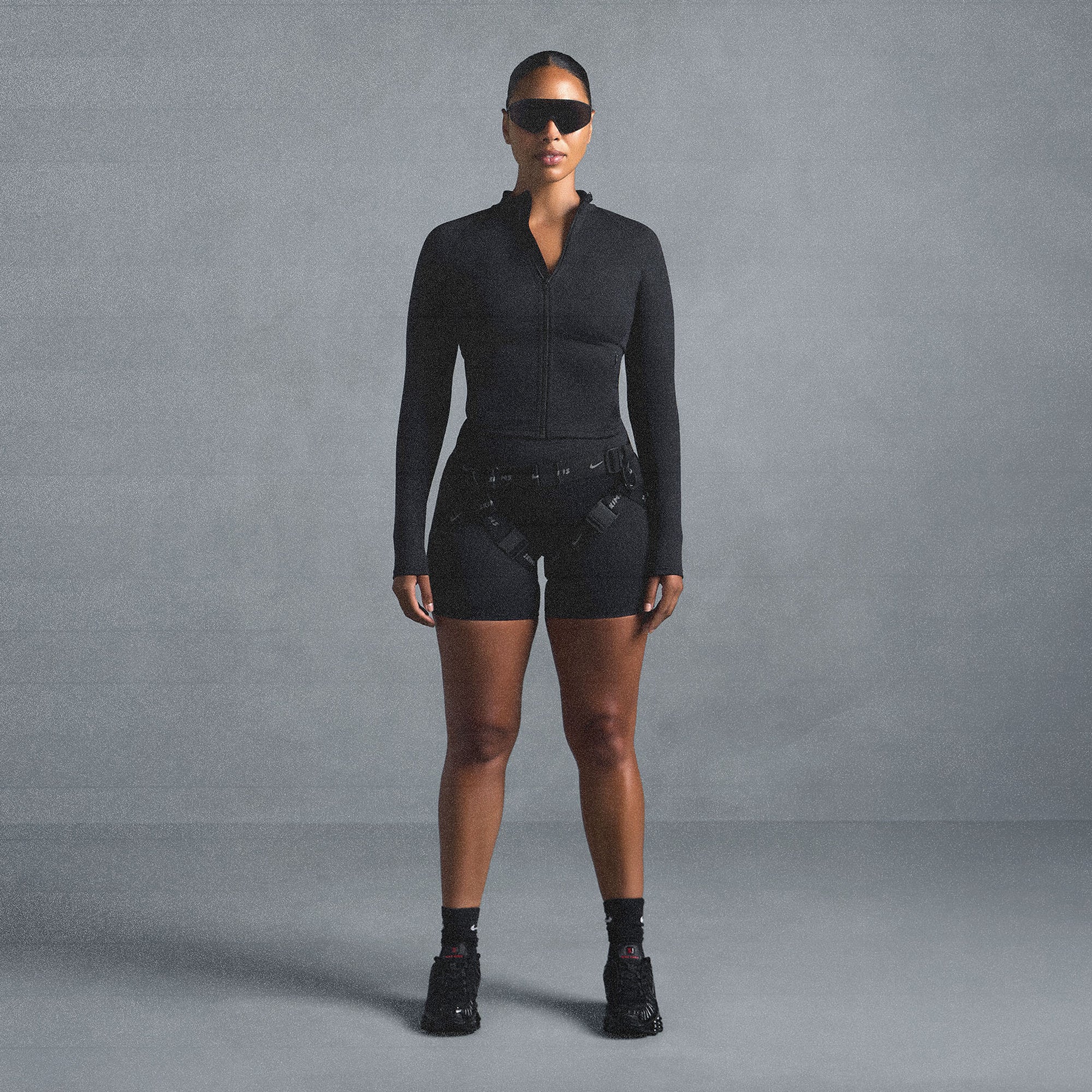 NikeSKIMS MATTE MOCK NECK FULL ZIP JACKET | OBSIDIAN - Image 7
