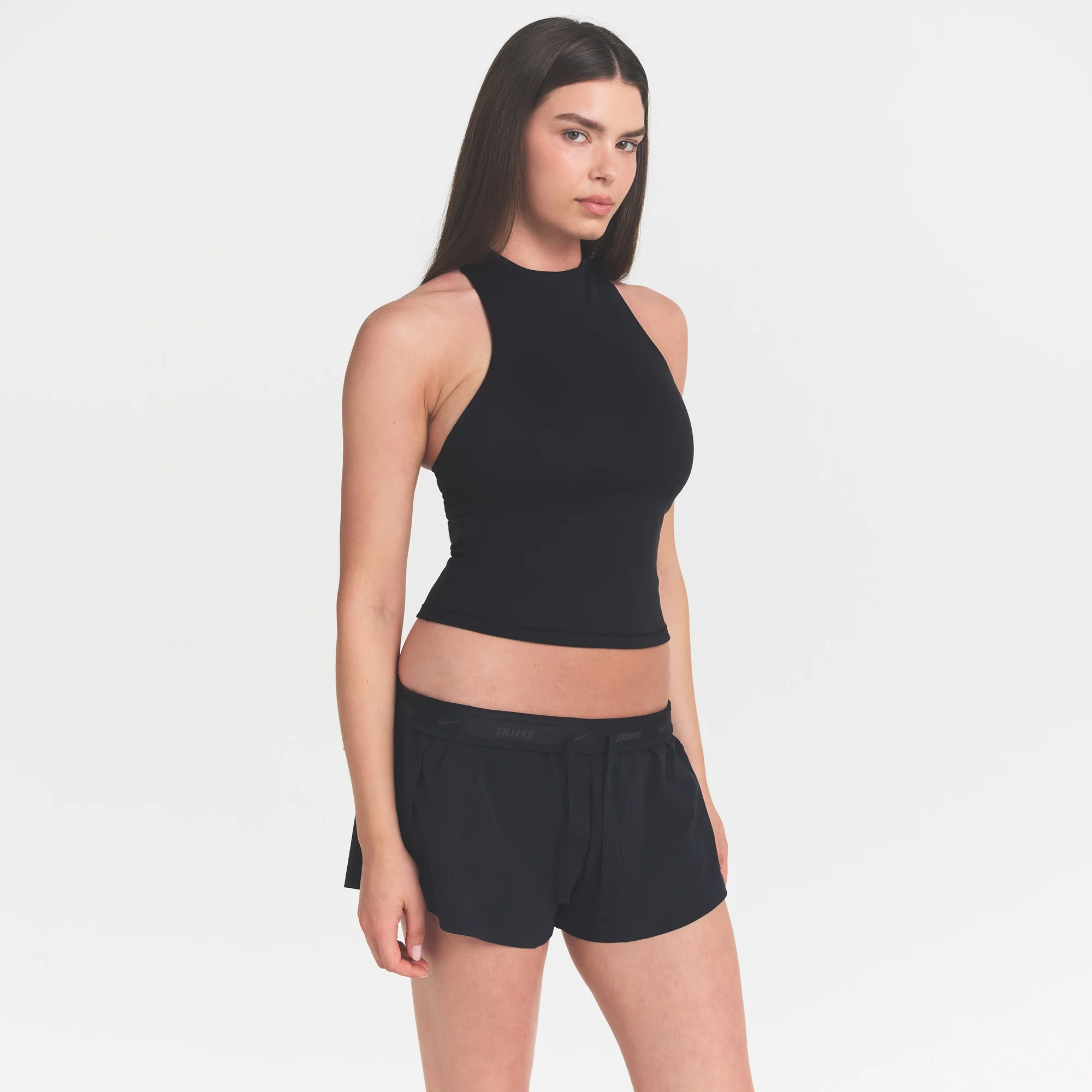 NikeSKIMS MATTE MOCK NECK RACER TANK | OBSIDIAN - Image 3