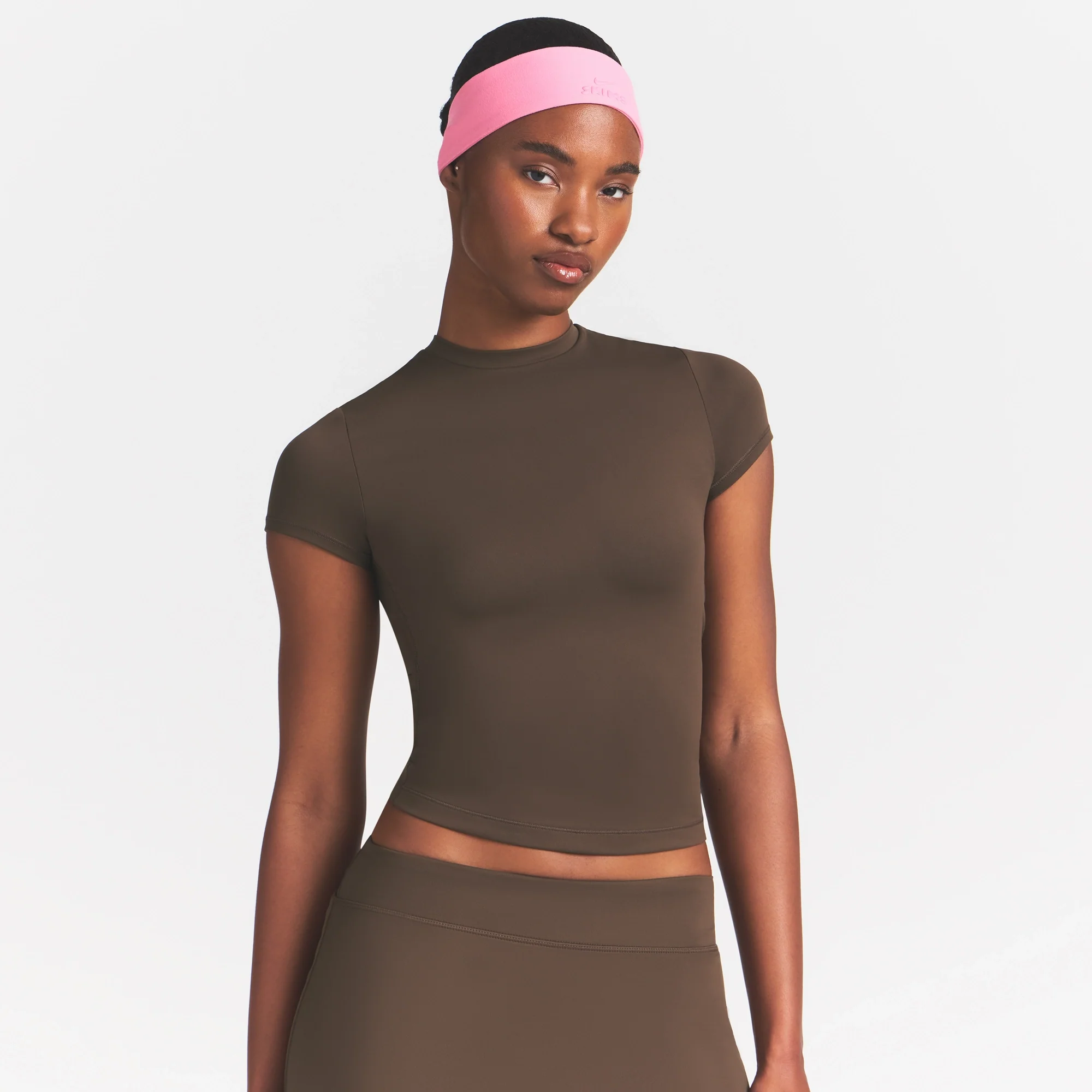 NikeSKIMS MATTE PADDED BABY TEE | DARK SEPIA - Image 3