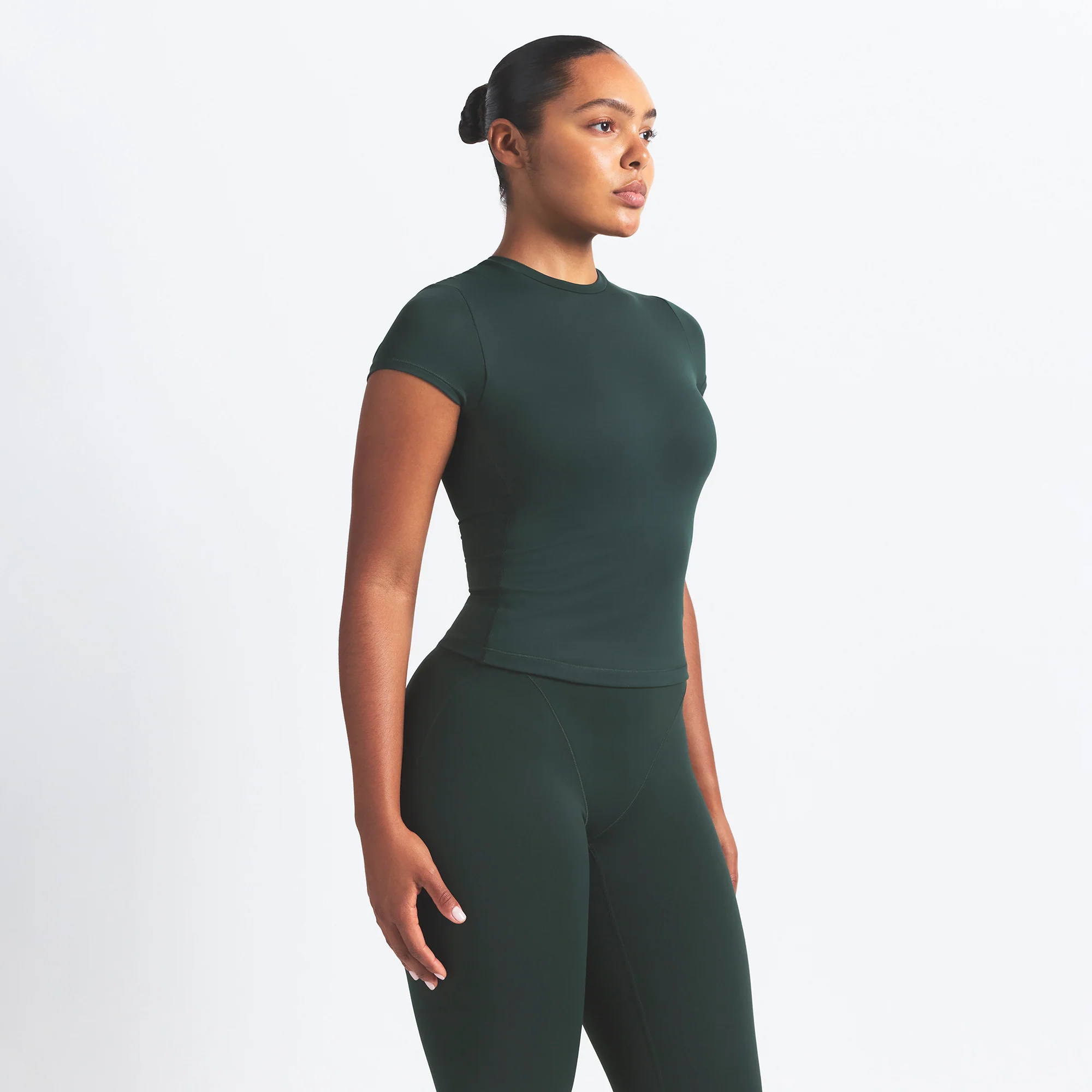 NikeSKIMS MATTE PADDED BABY TEE | DARK TEAL - Image 3