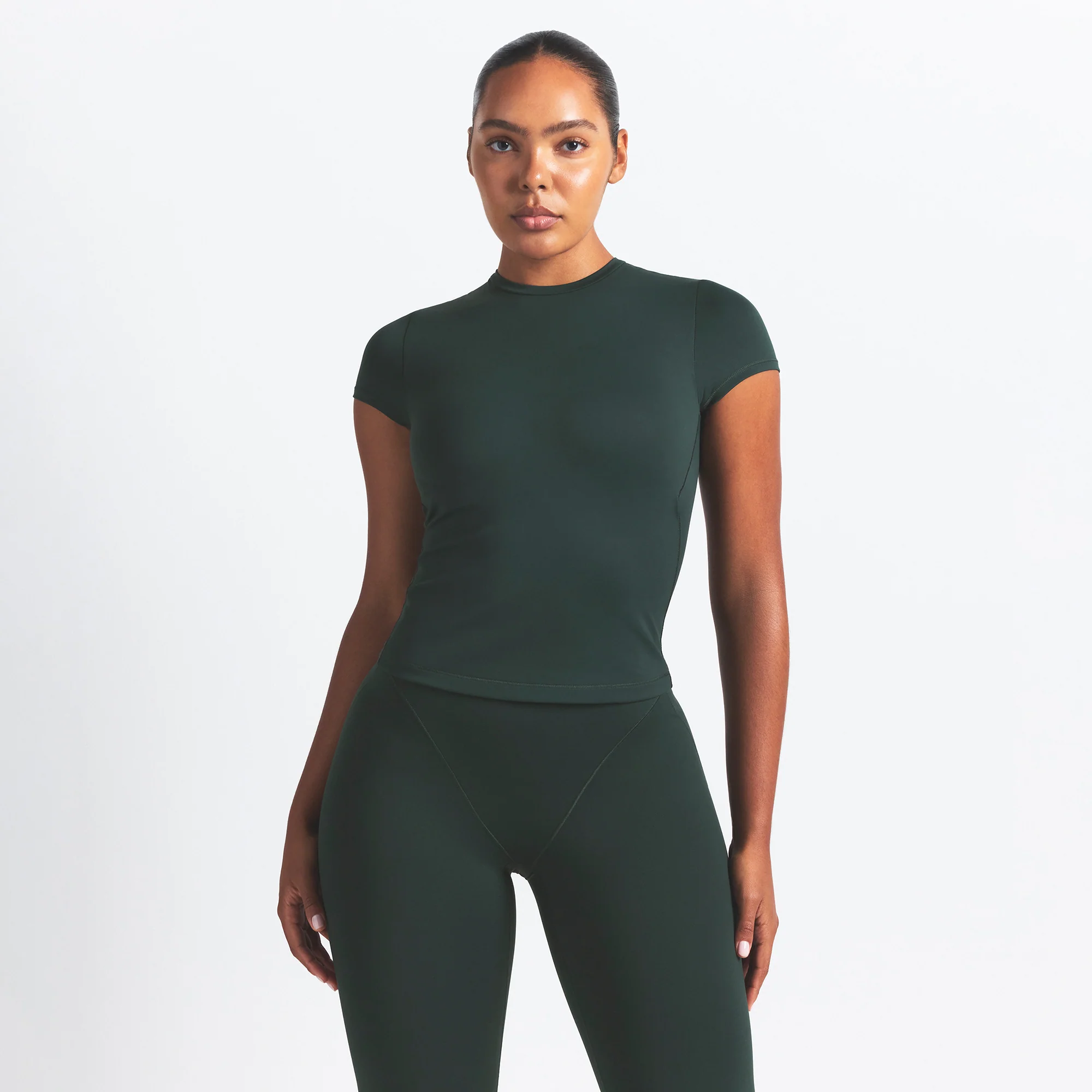 NikeSKIMS MATTE PADDED BABY TEE | DARK TEAL - Image 4
