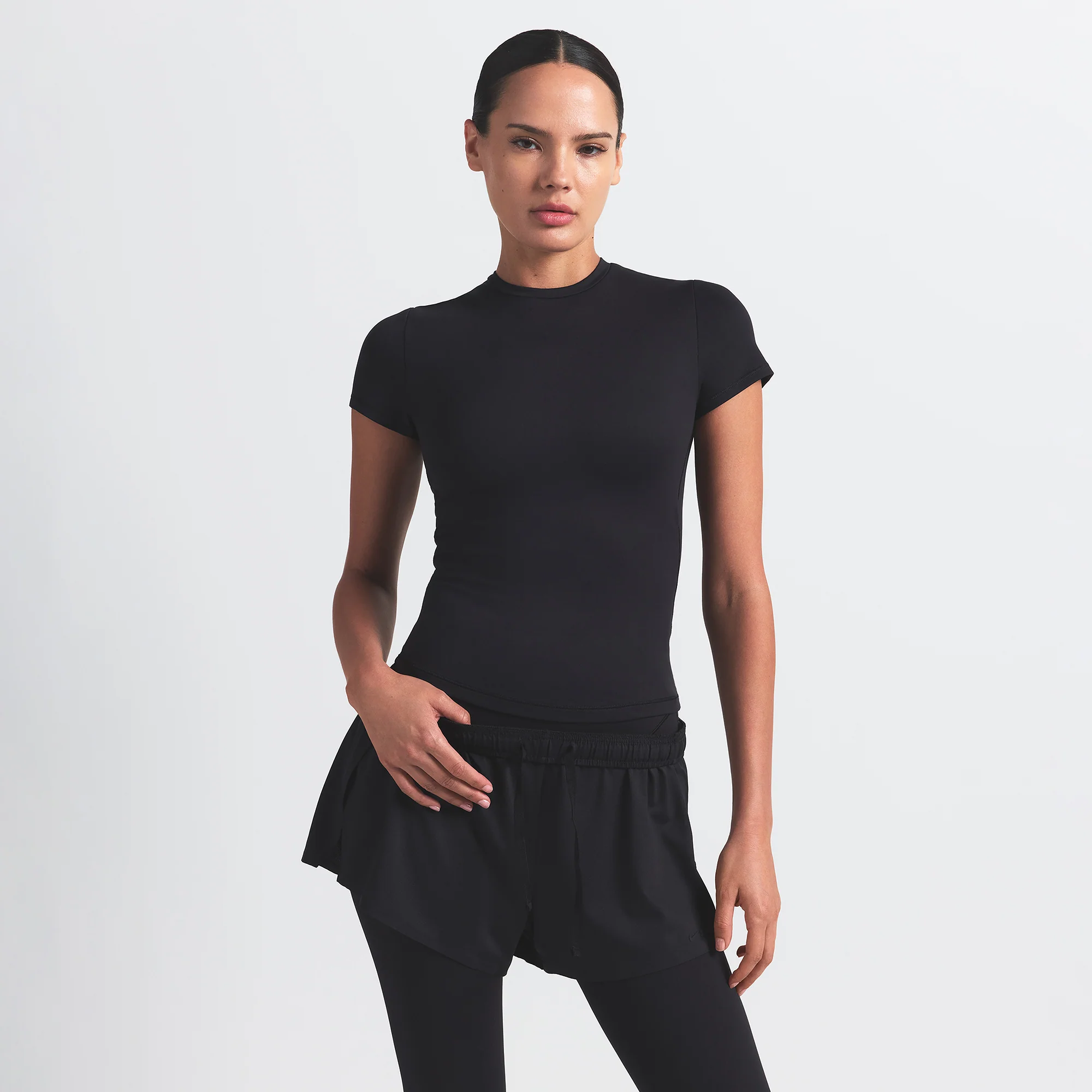 NikeSKIMS MATTE PADDED BABY TEE | OBSIDIAN - Image 3