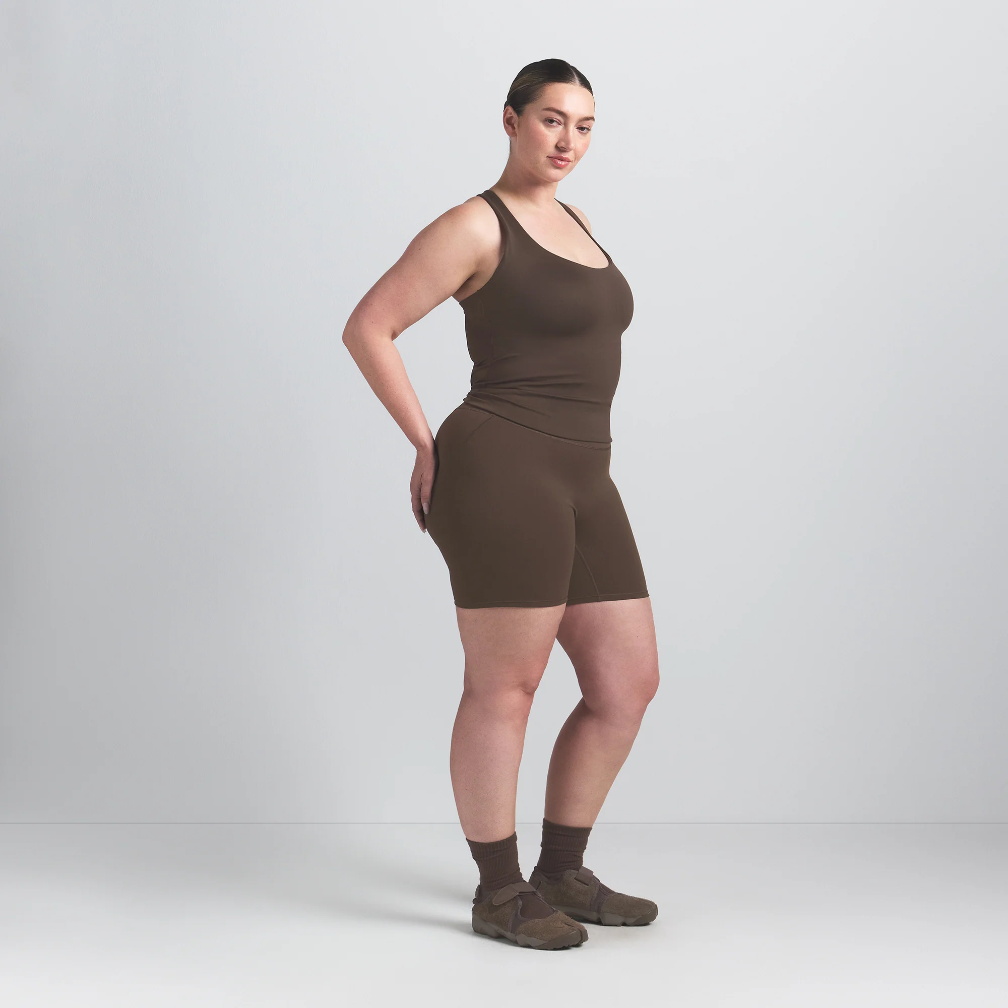 NikeSKIMS MATTE RACER BACK TANK | DARK SEPIA - Image 6