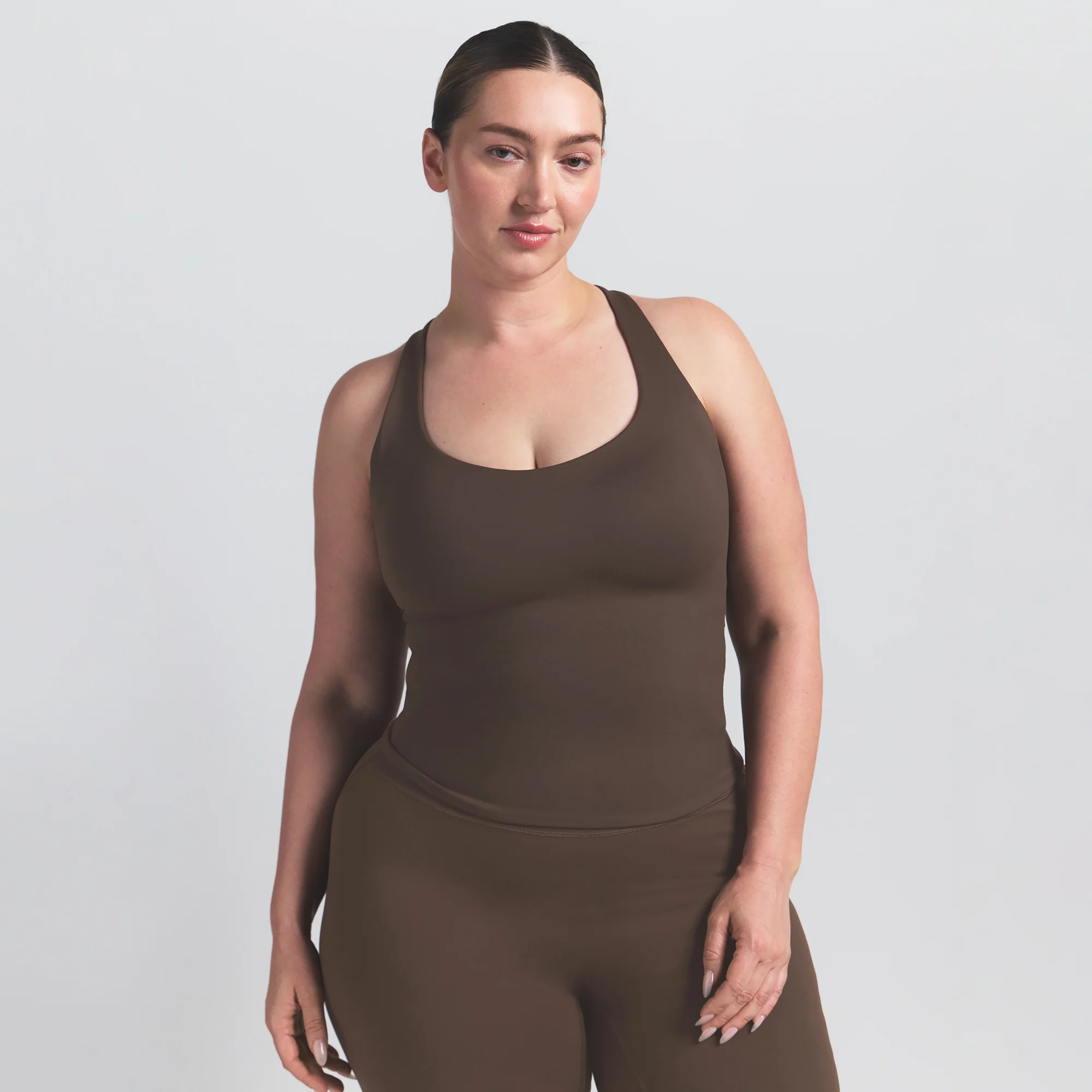 NikeSKIMS MATTE RACER BACK TANK | DARK SEPIA - Image 8