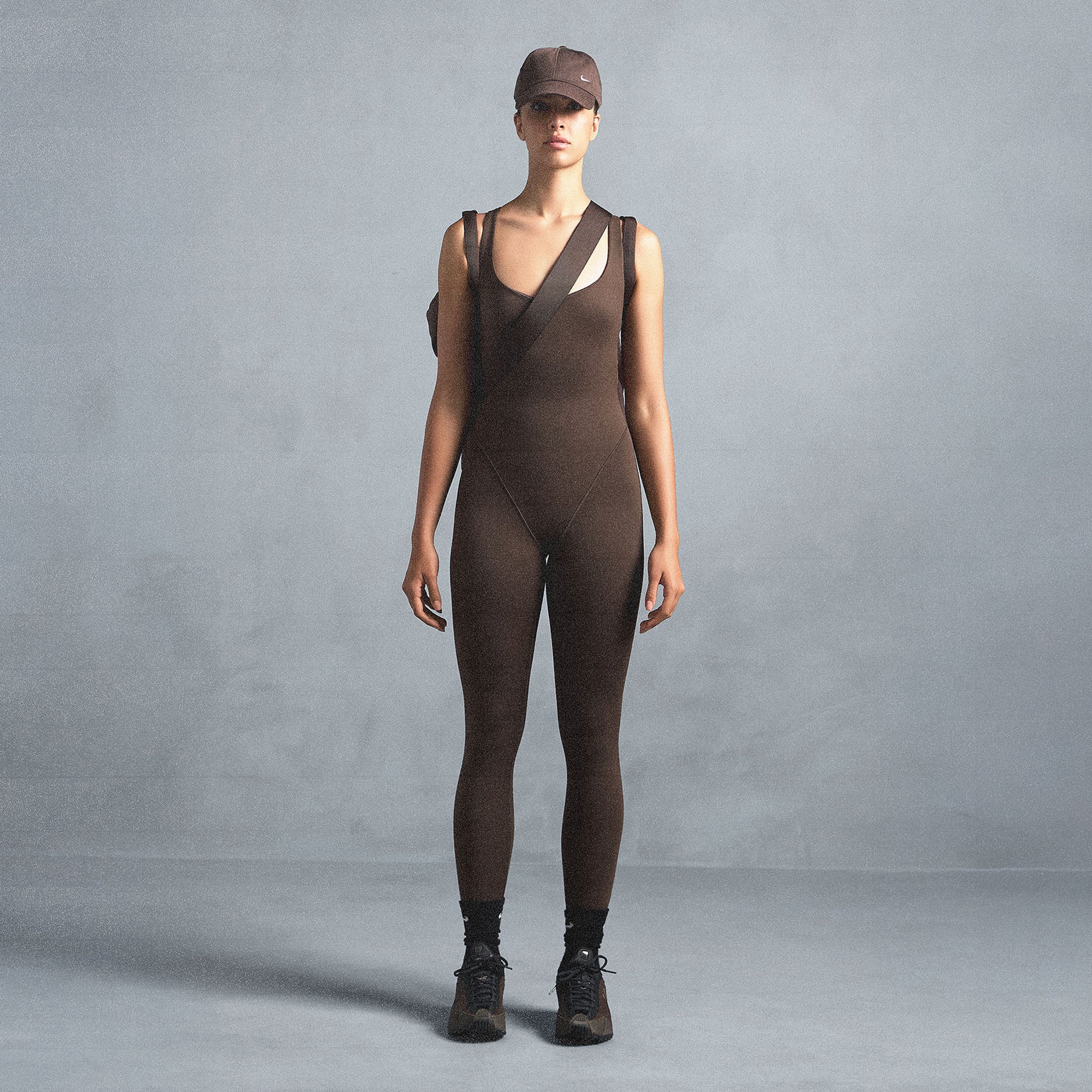 NikeSKIMS MATTE RACER LONG ONE PIECE | DARK SEPIA - Image 6