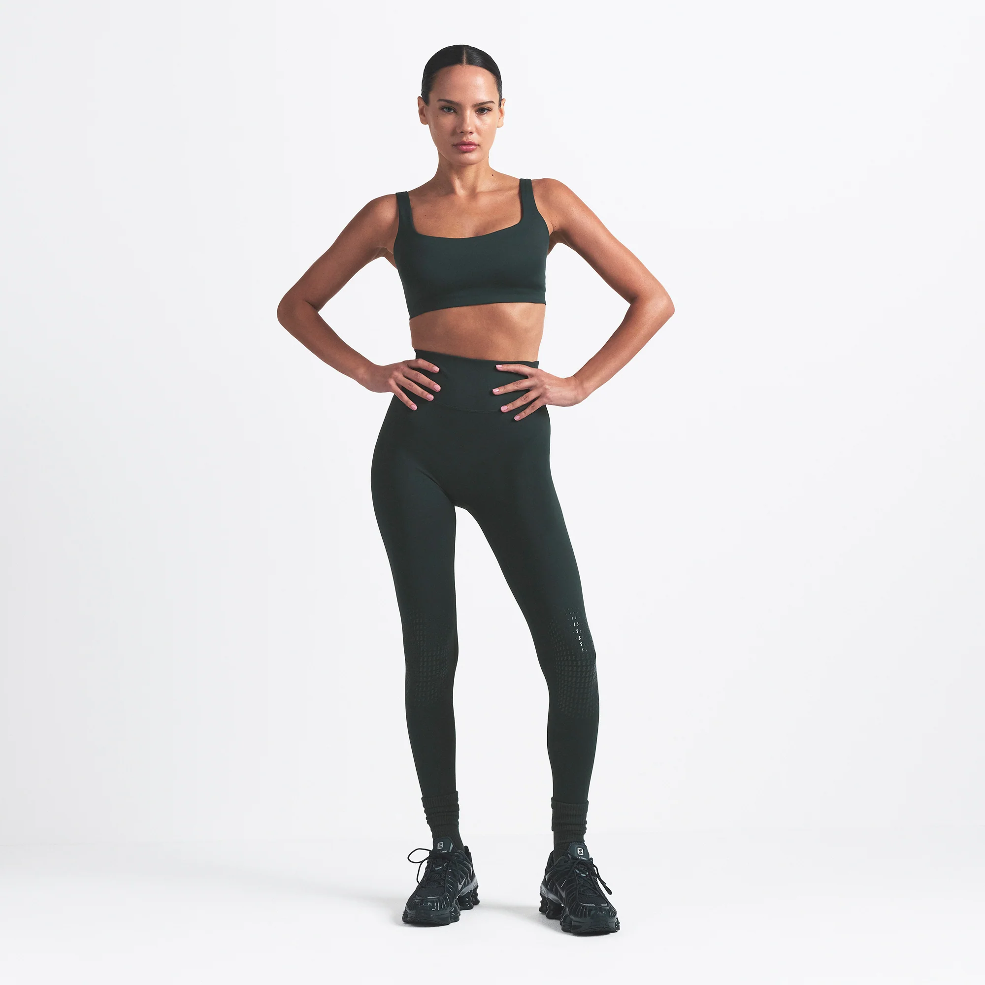 NikeSKIMS MATTE SCOOP NECK BRA | DARK TEAL - Image 2
