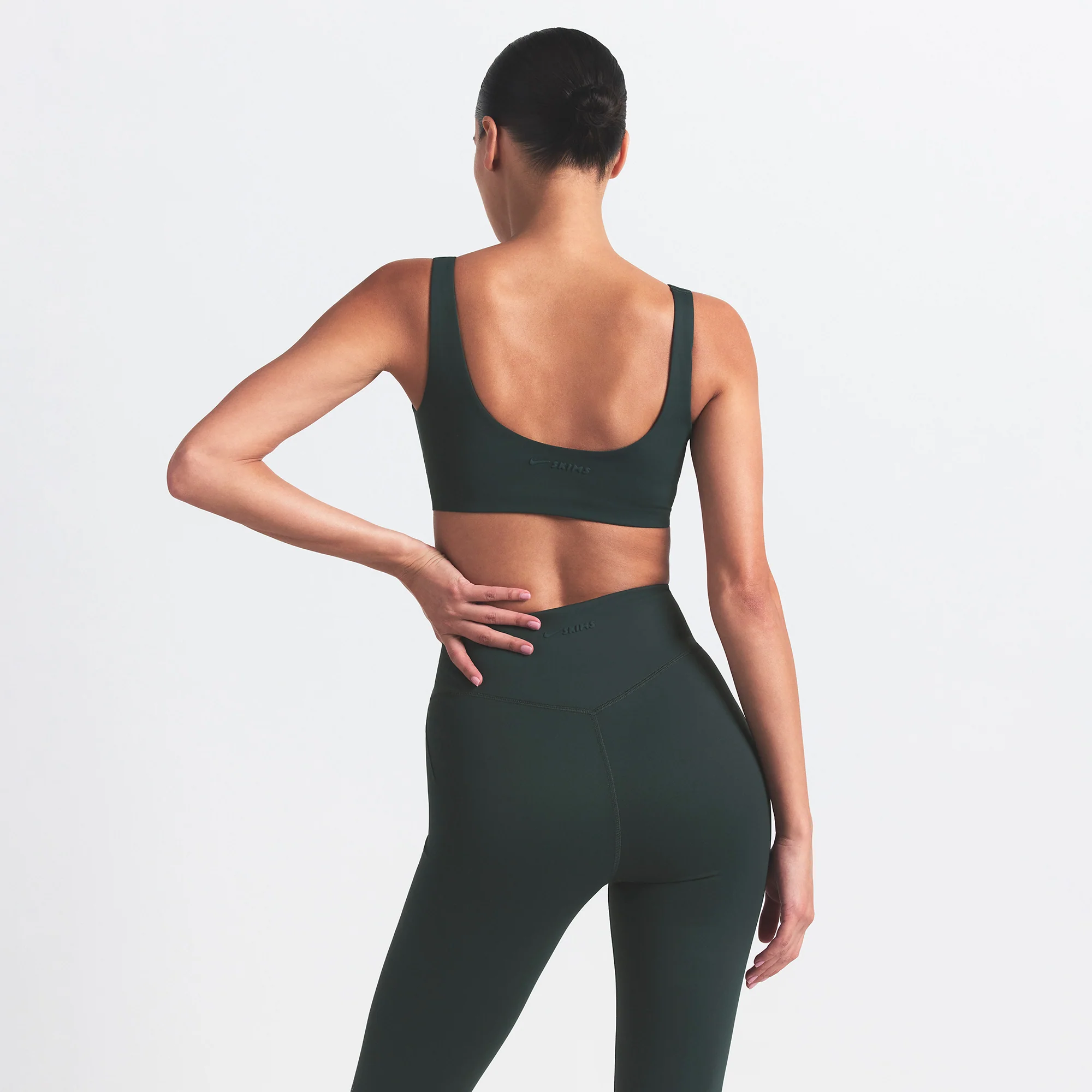 NikeSKIMS MATTE SCOOP NECK BRA | DARK TEAL - Image 3
