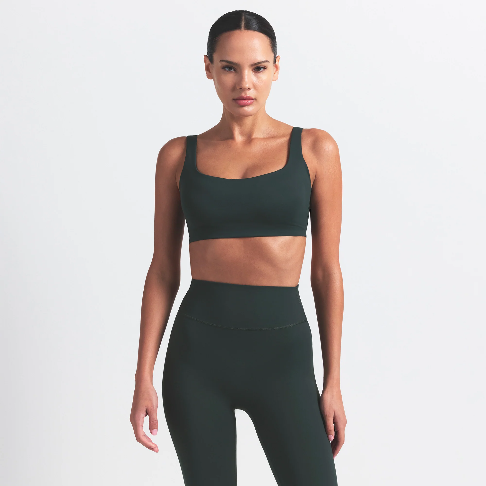 NikeSKIMS MATTE SCOOP NECK BRA | DARK TEAL - Image 5