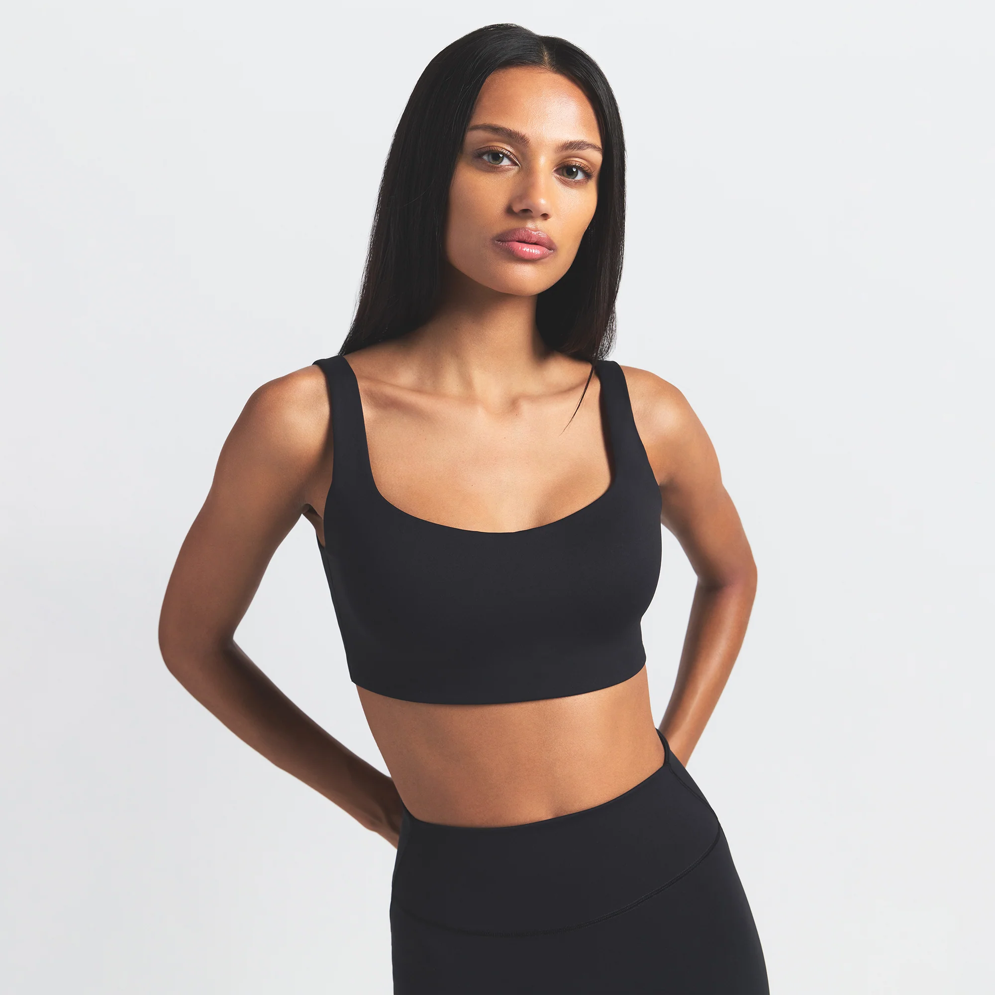 NikeSKIMS MATTE SCOOP NECK BRA | OBSIDIAN - Image 3